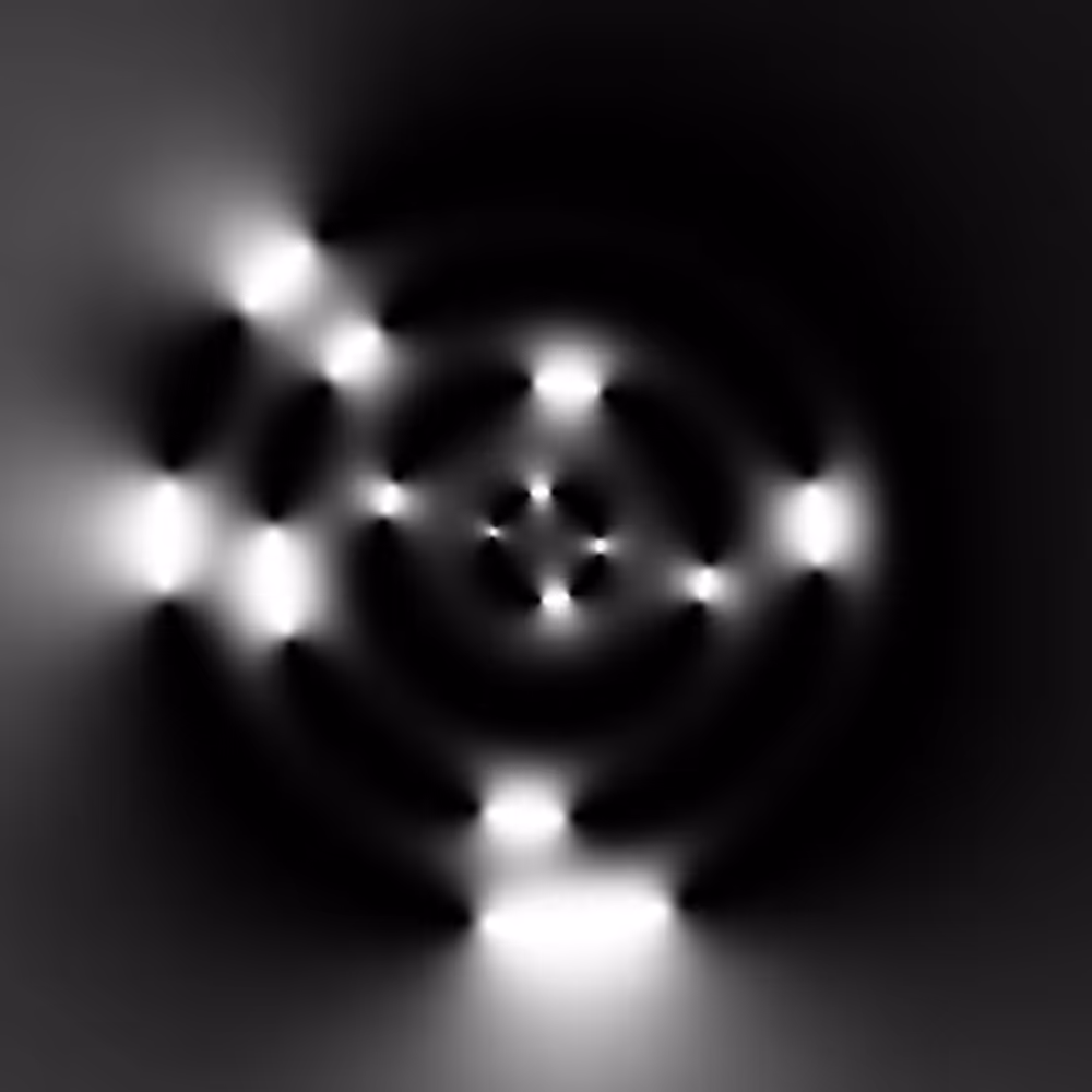 Broken and glowing radial rings but they're nervous because you're looking