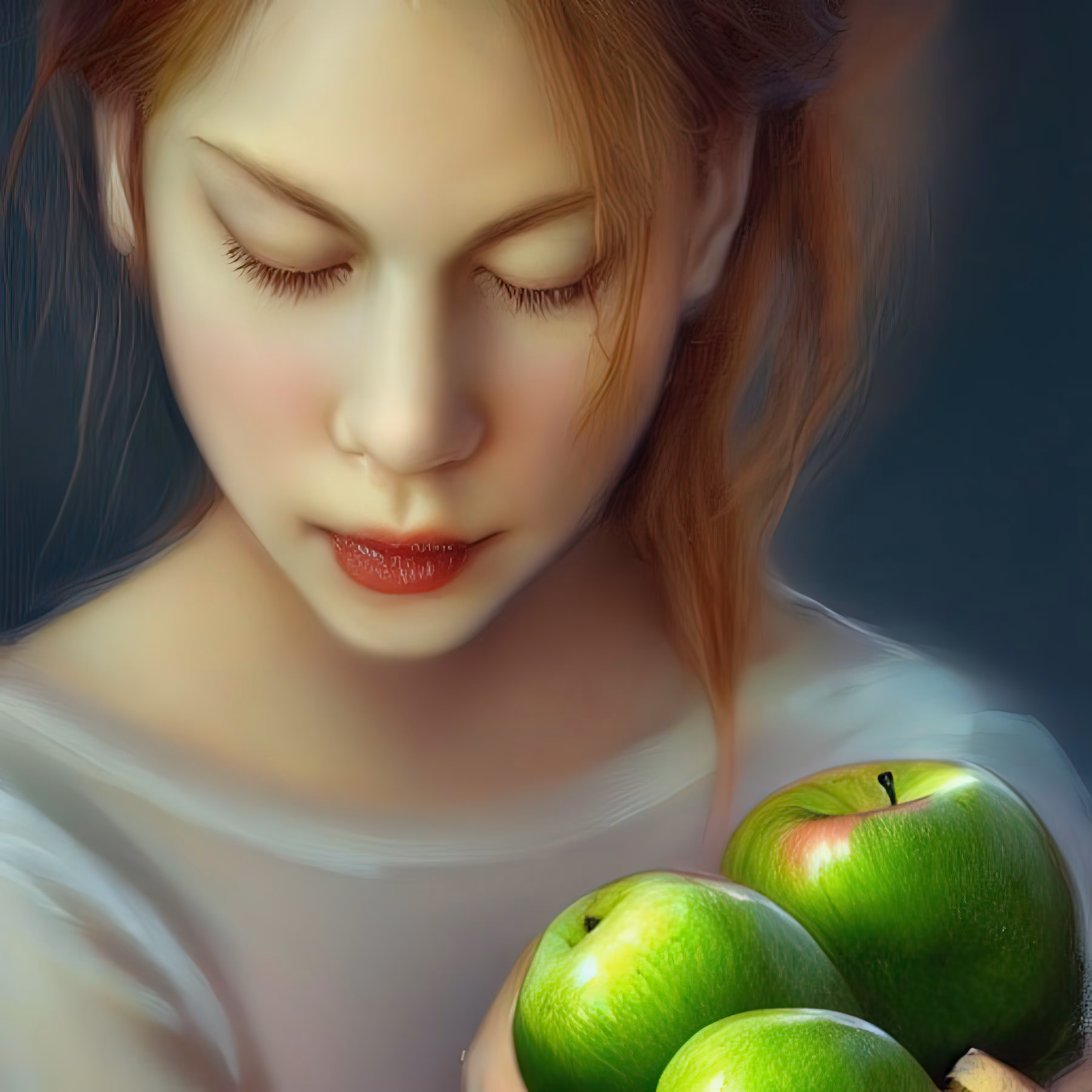 The Girl With Green Apples