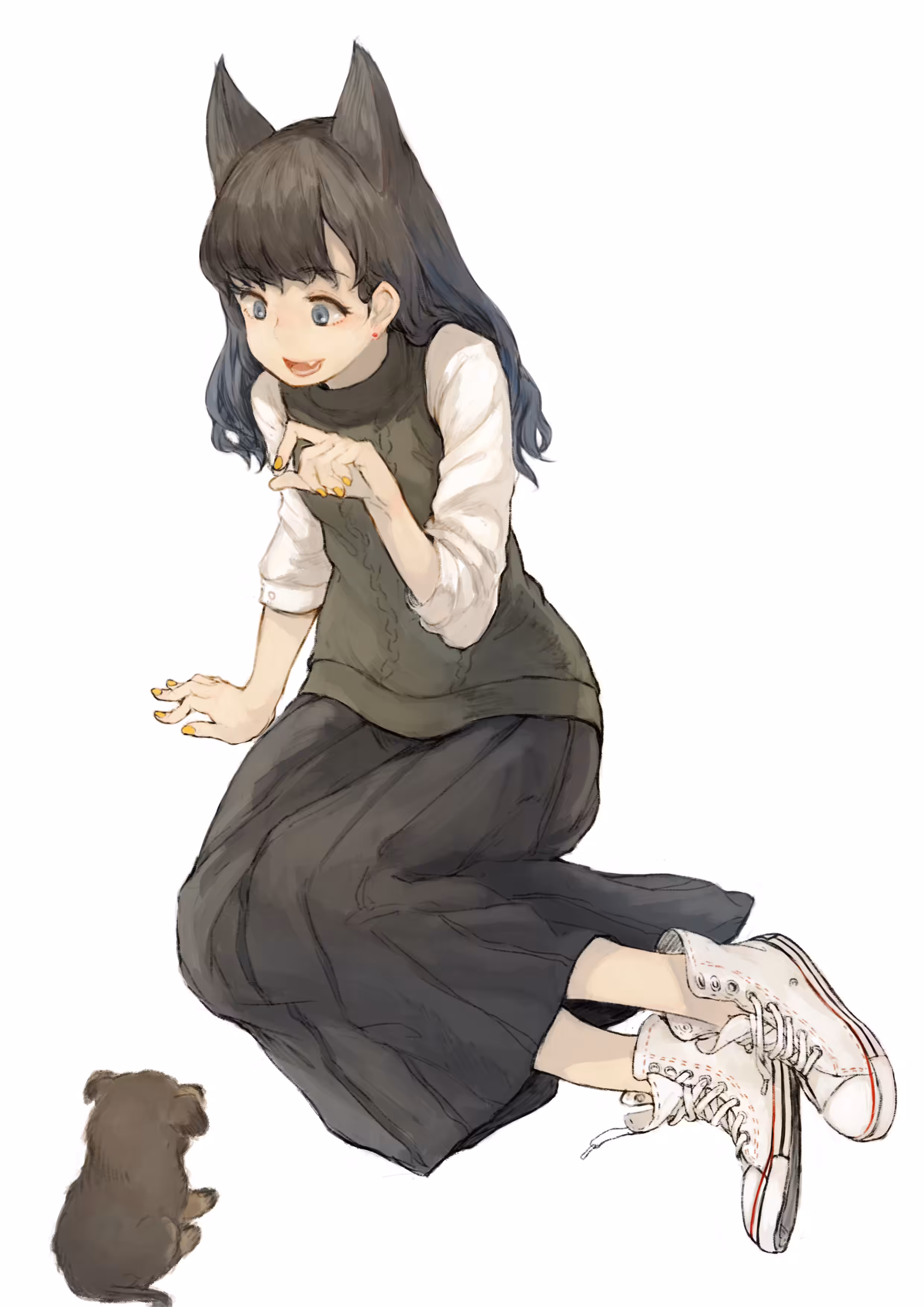 Kemomimi Girl and puppy