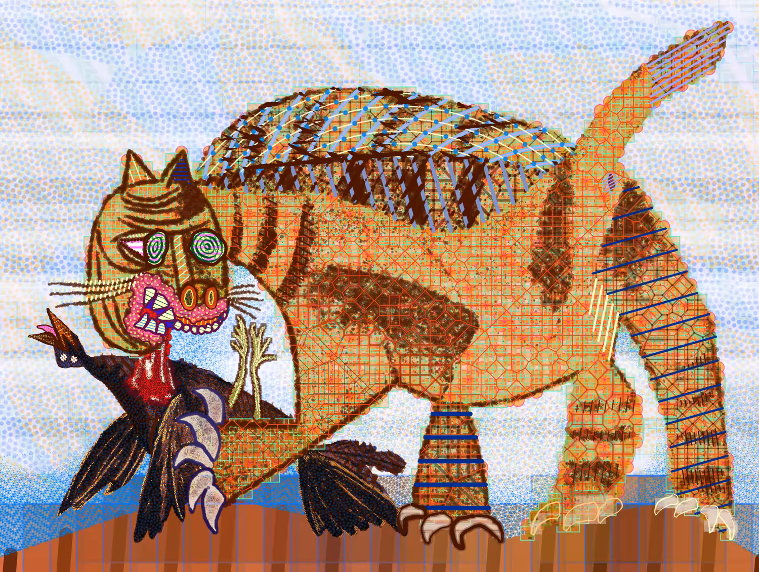 Excessive Force - Cat Devouring Bird after Picasso