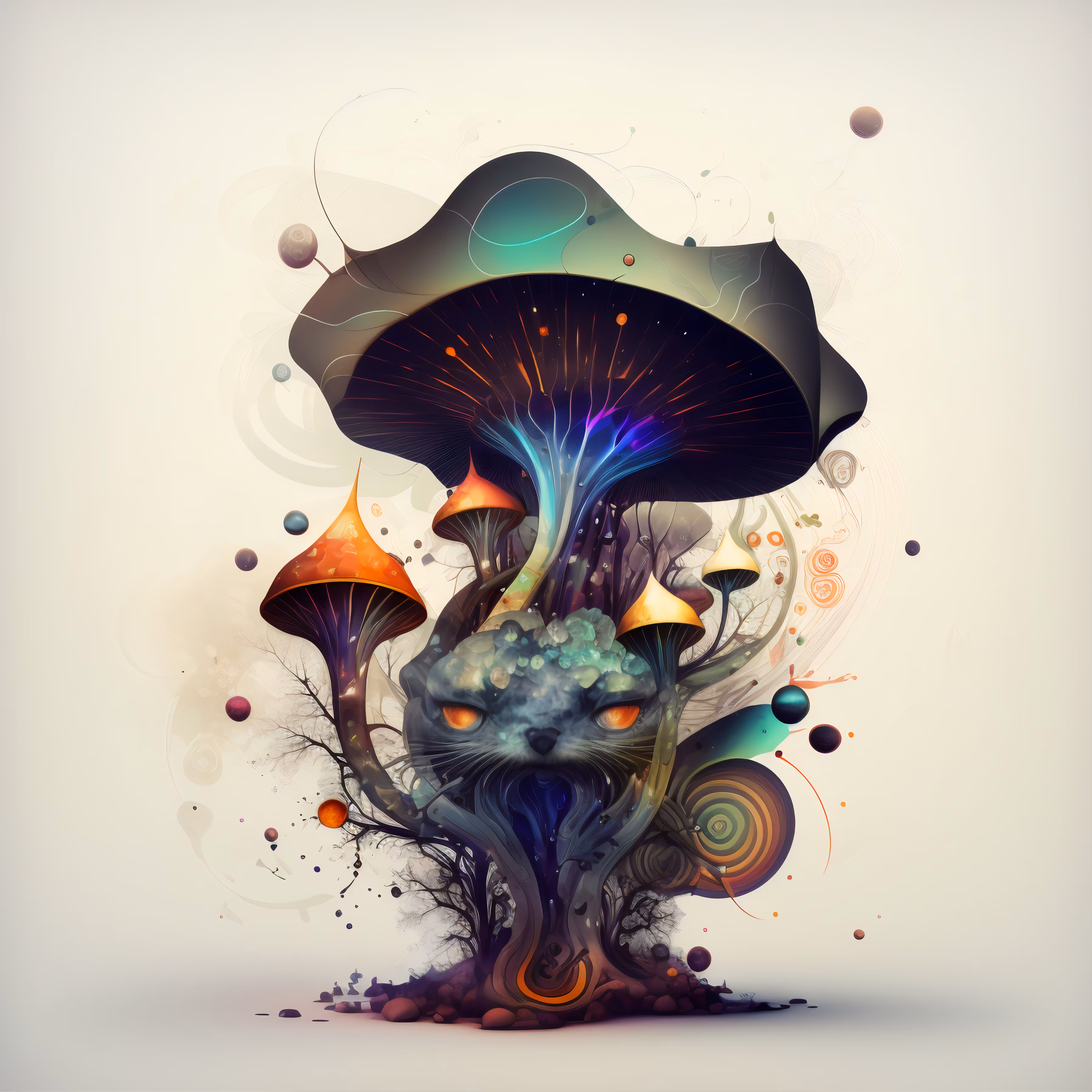 Digital  drawing: Trippy Mushroom #36
