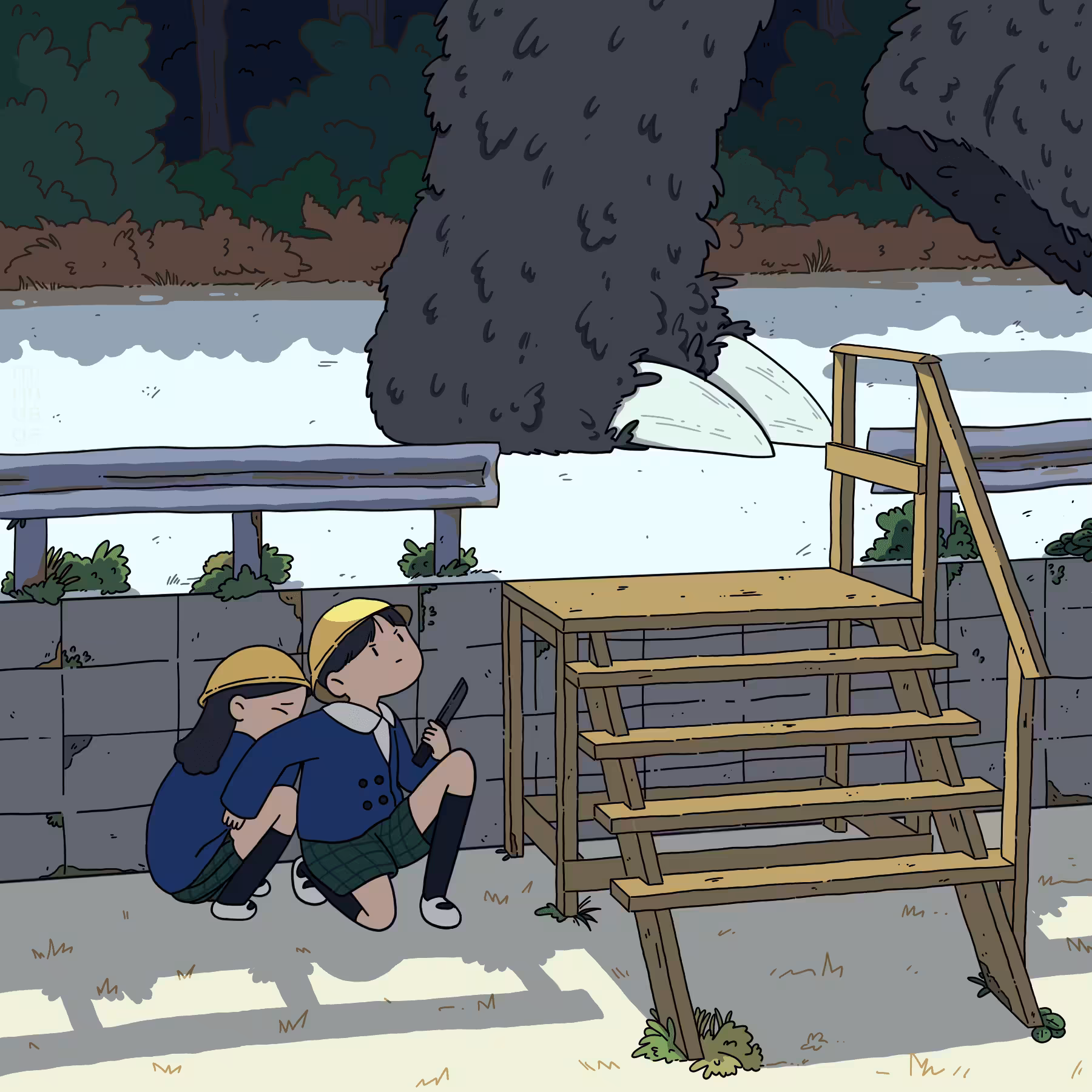 Kids and Wood Monster