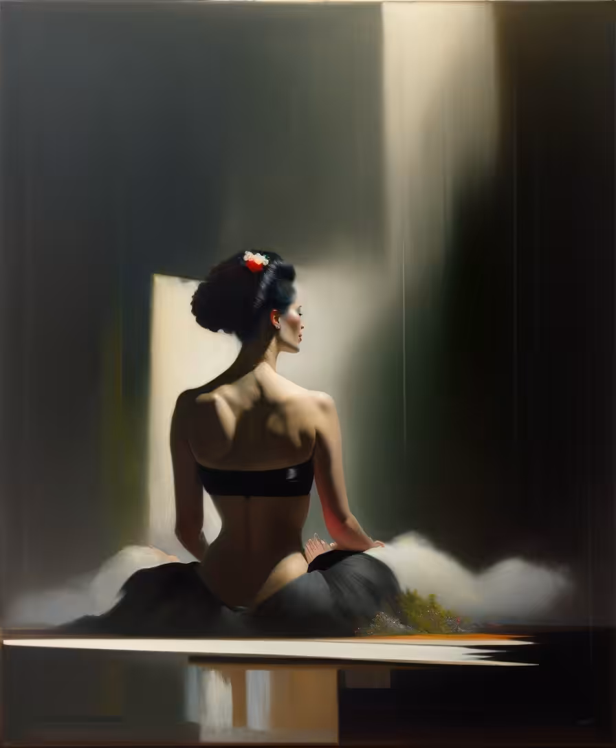 A woman in deep thought - 1