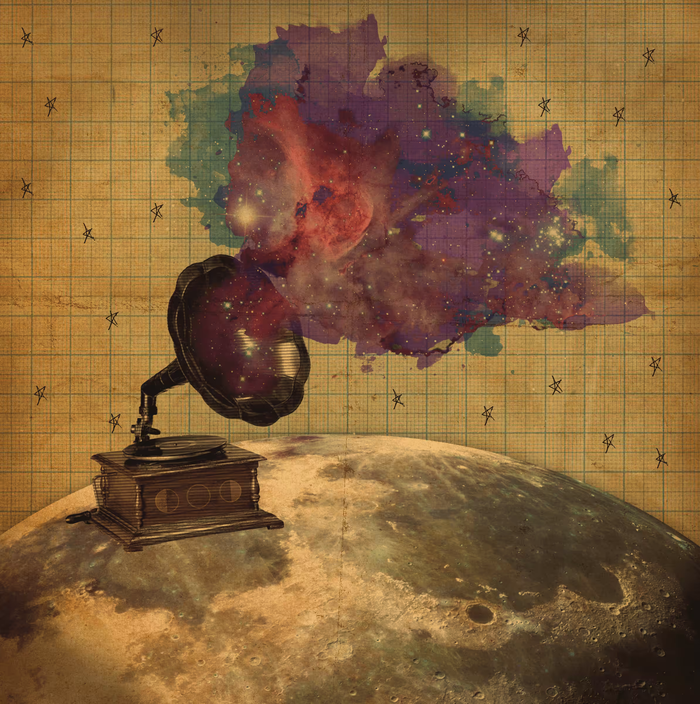 Surreal Digital Collages: Moon Music