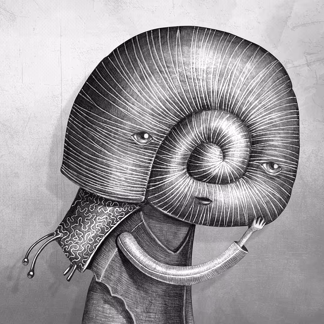 SNAIL HEAD grayscale