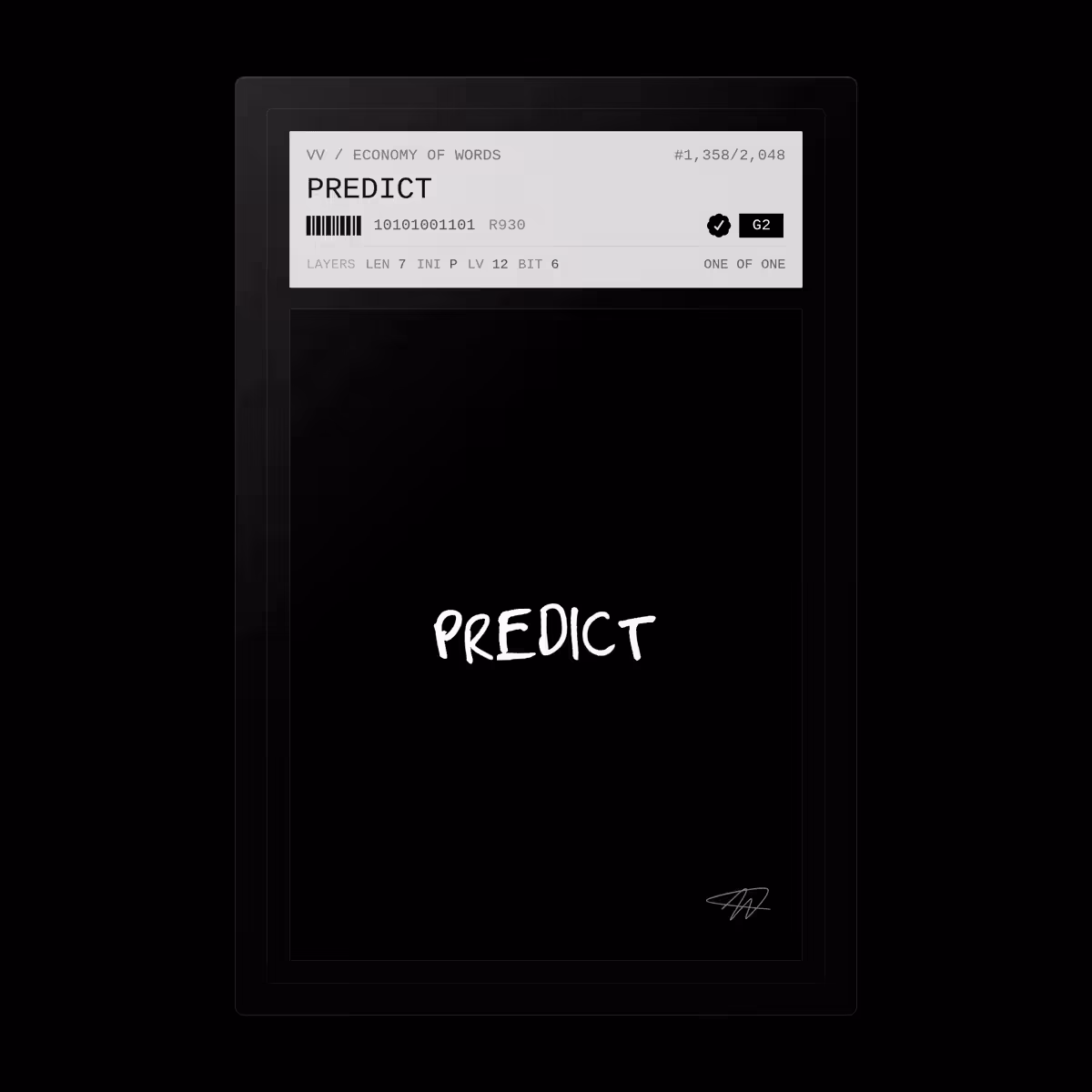 Economy of Words: PREDICT · #1358