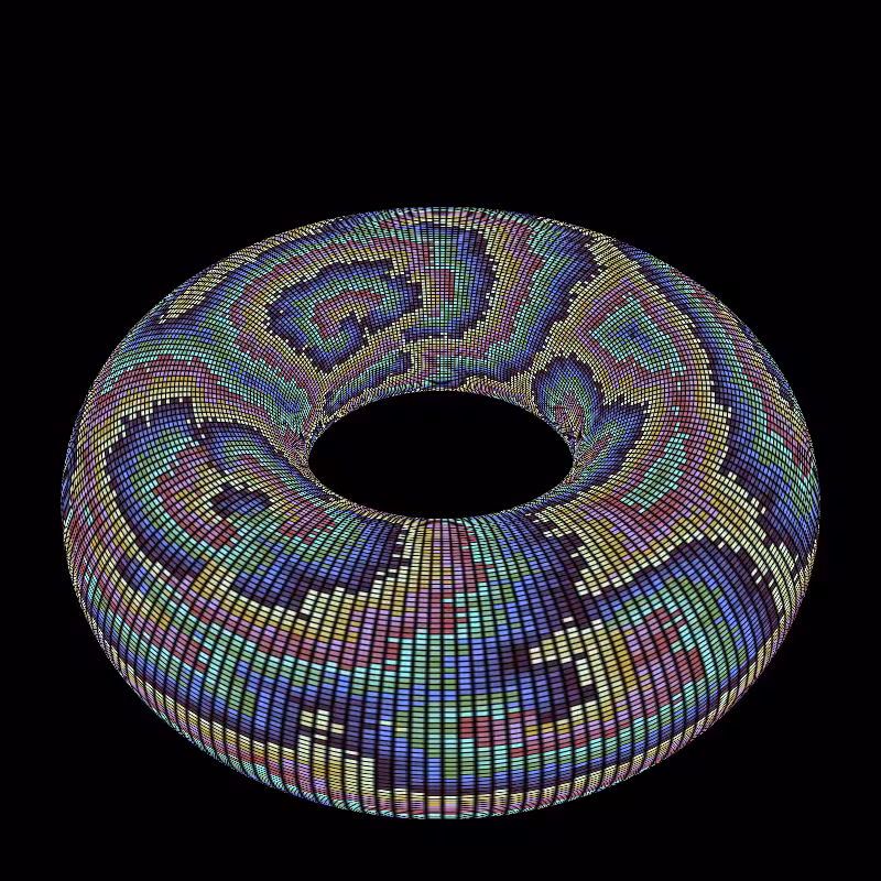 Reaction Diffusion on a Torus #25