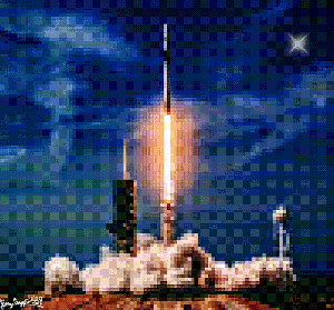 Pixel Falcon 9 Animated
