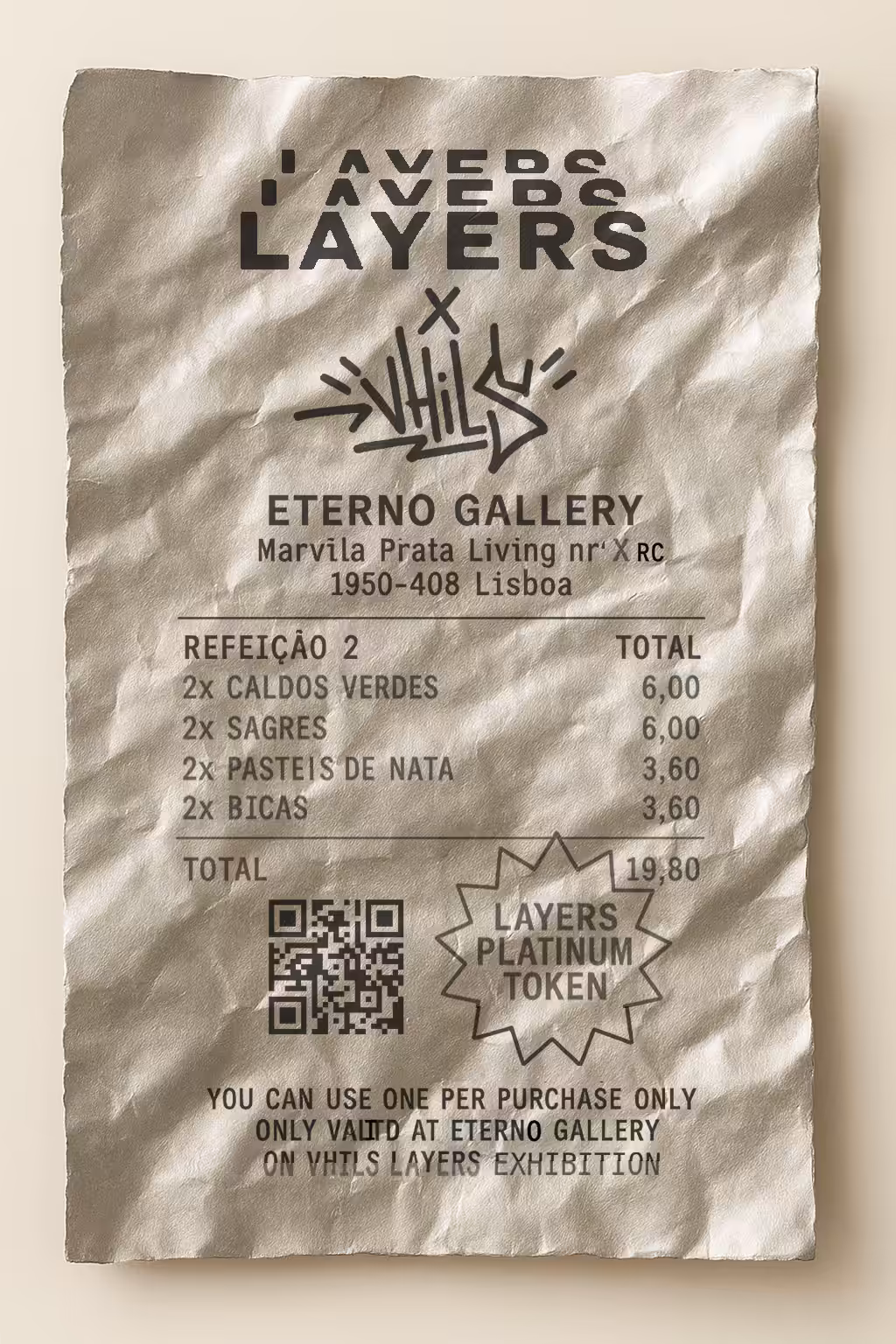 Layers x Vhils - Platinum Token - Lisbon