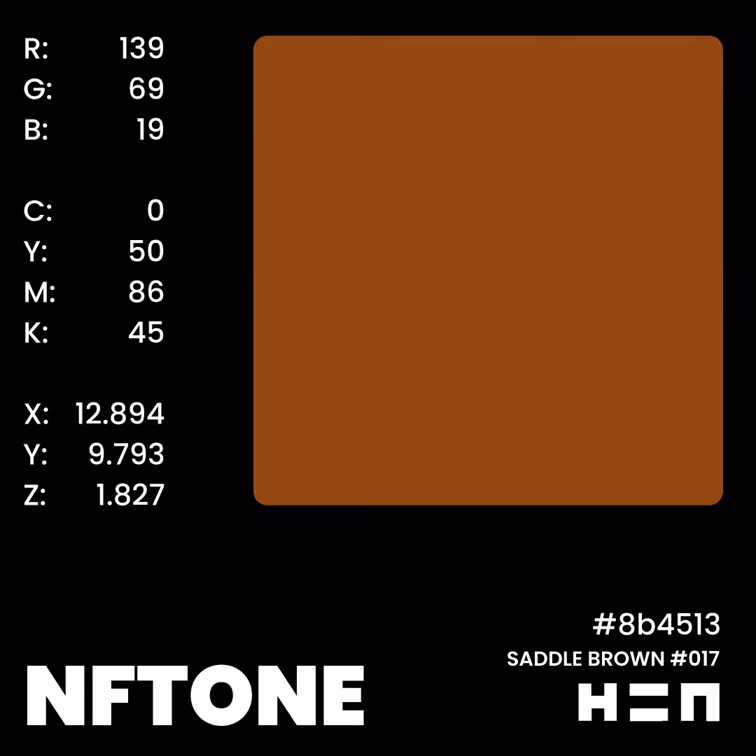 NFTONE - Saddle Brown - #017 - H=N Classic Swatches Collection