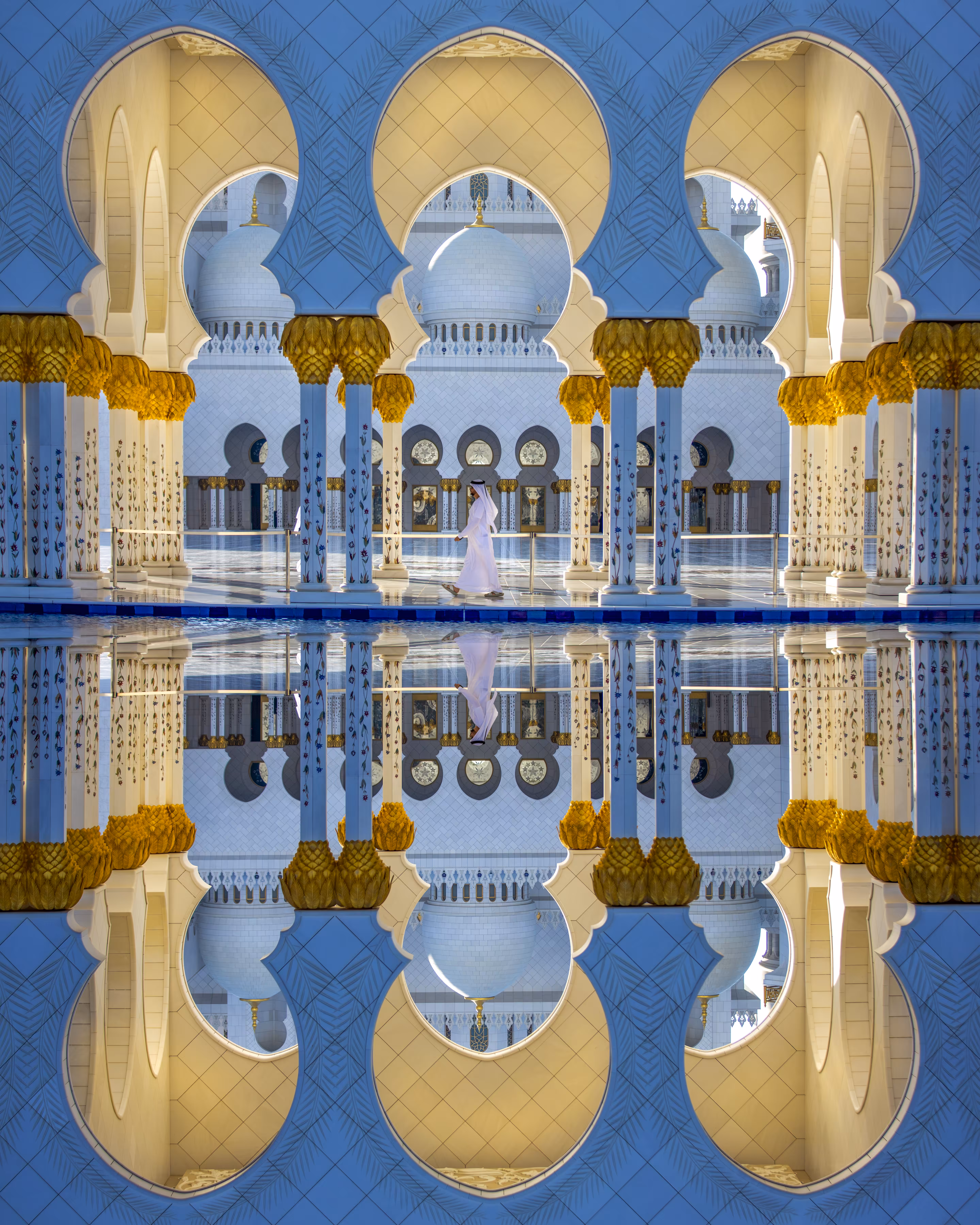 Blue reflection of Sheikh Zayed Mosque