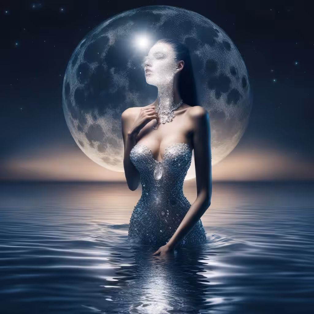 A woman made of crystal
