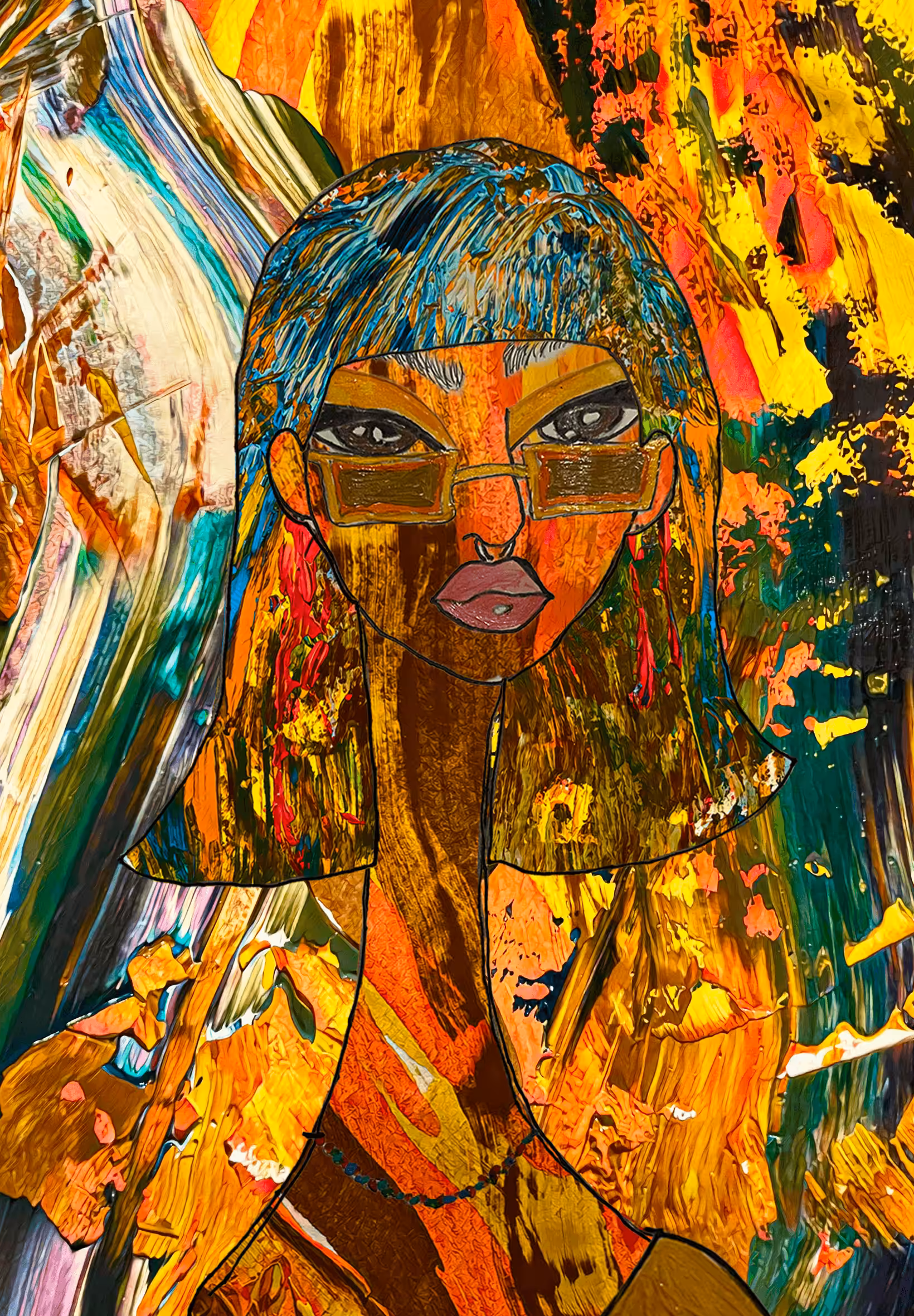 Long Neckie Lady #2484 - Bstract Derivative
