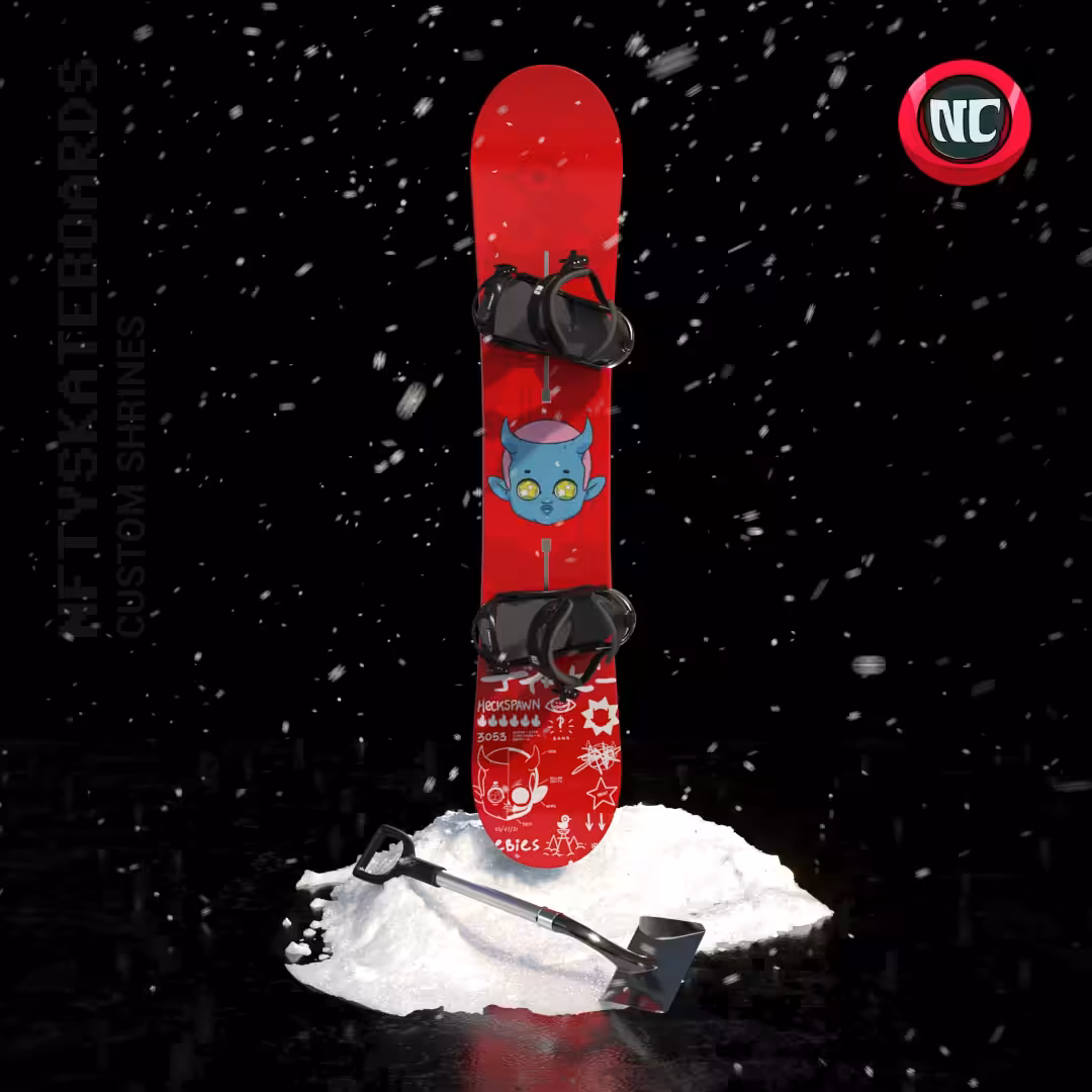 NFTYSK8 Custom Shrines - Deebies Snowboard Phygital Replica