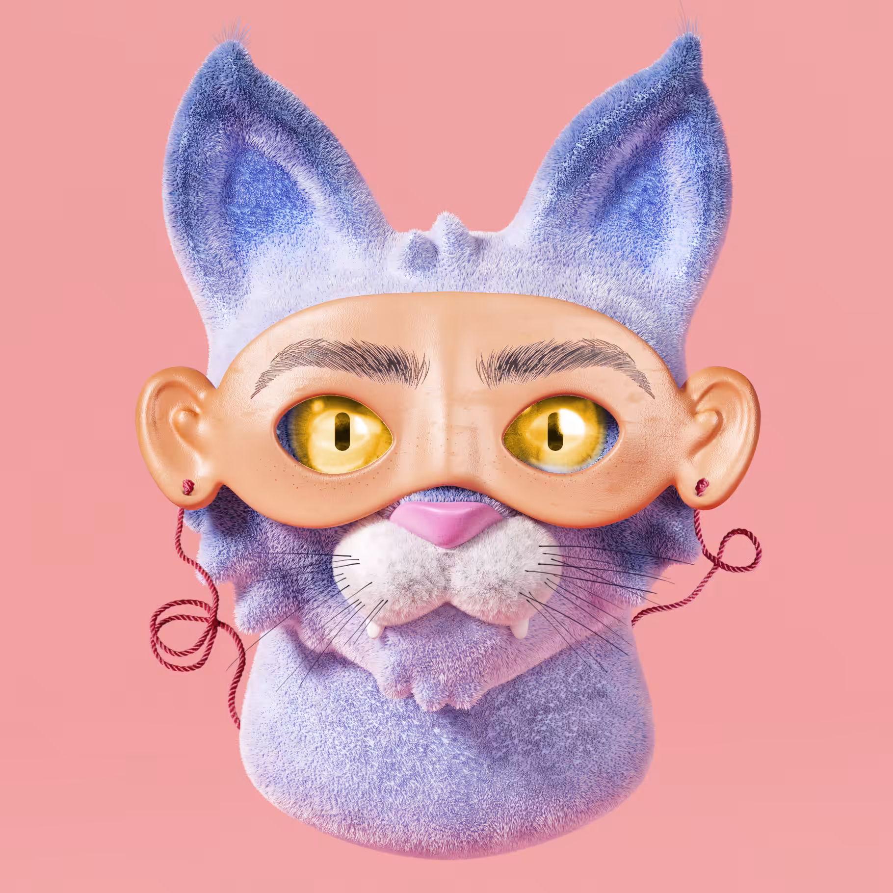 Kitty in a mask