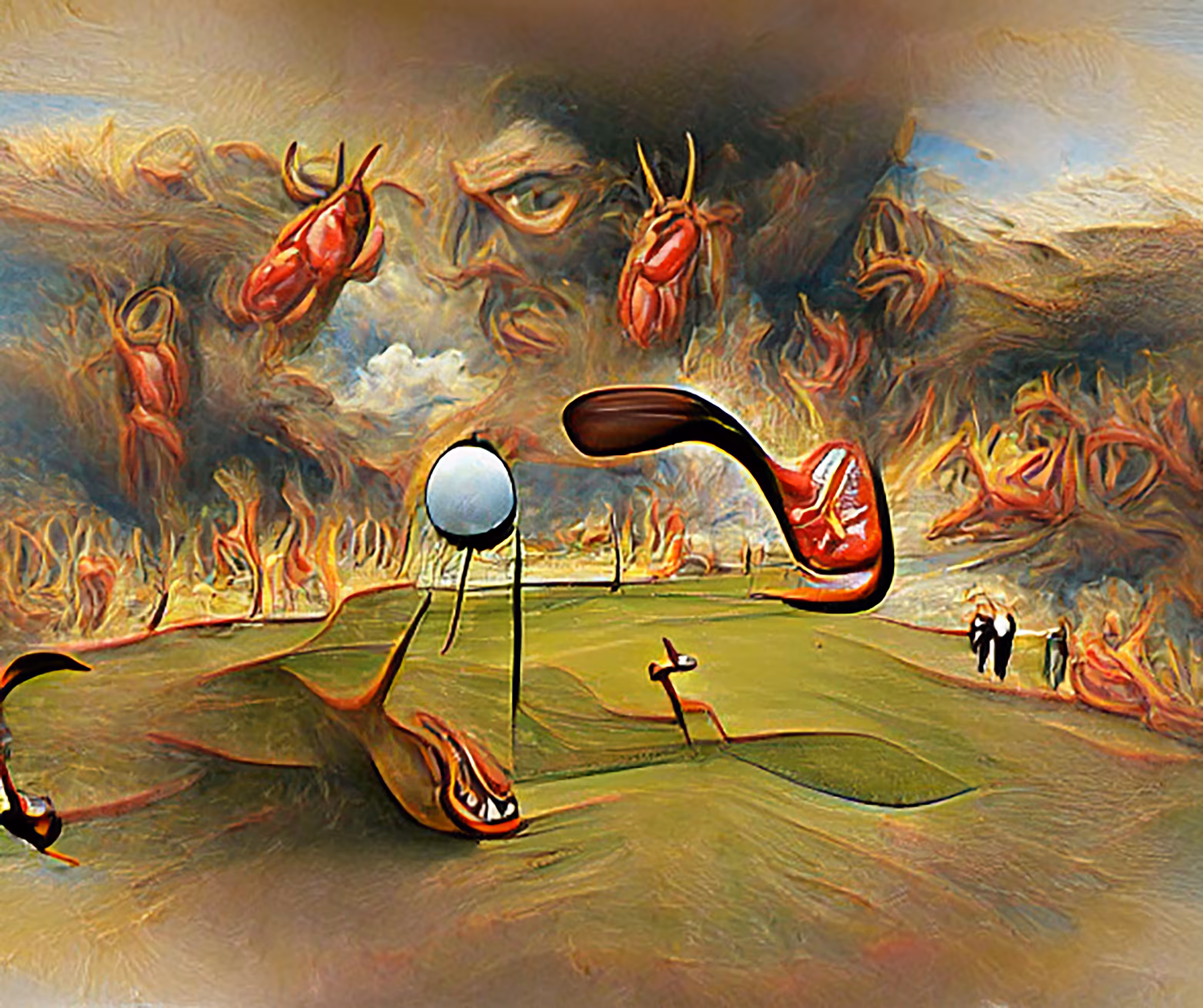Dalí style: Golfing in hell