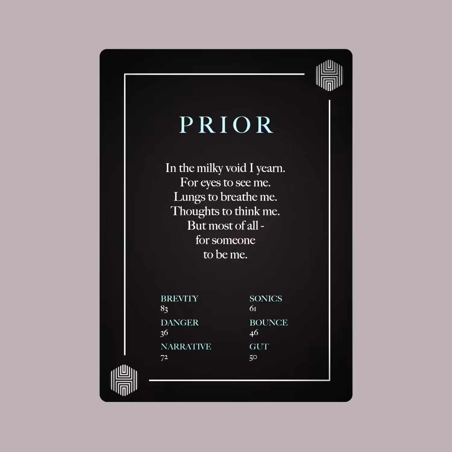 POETRY CARDS VOL 1 | META/VERSE: 002 - PRIOR