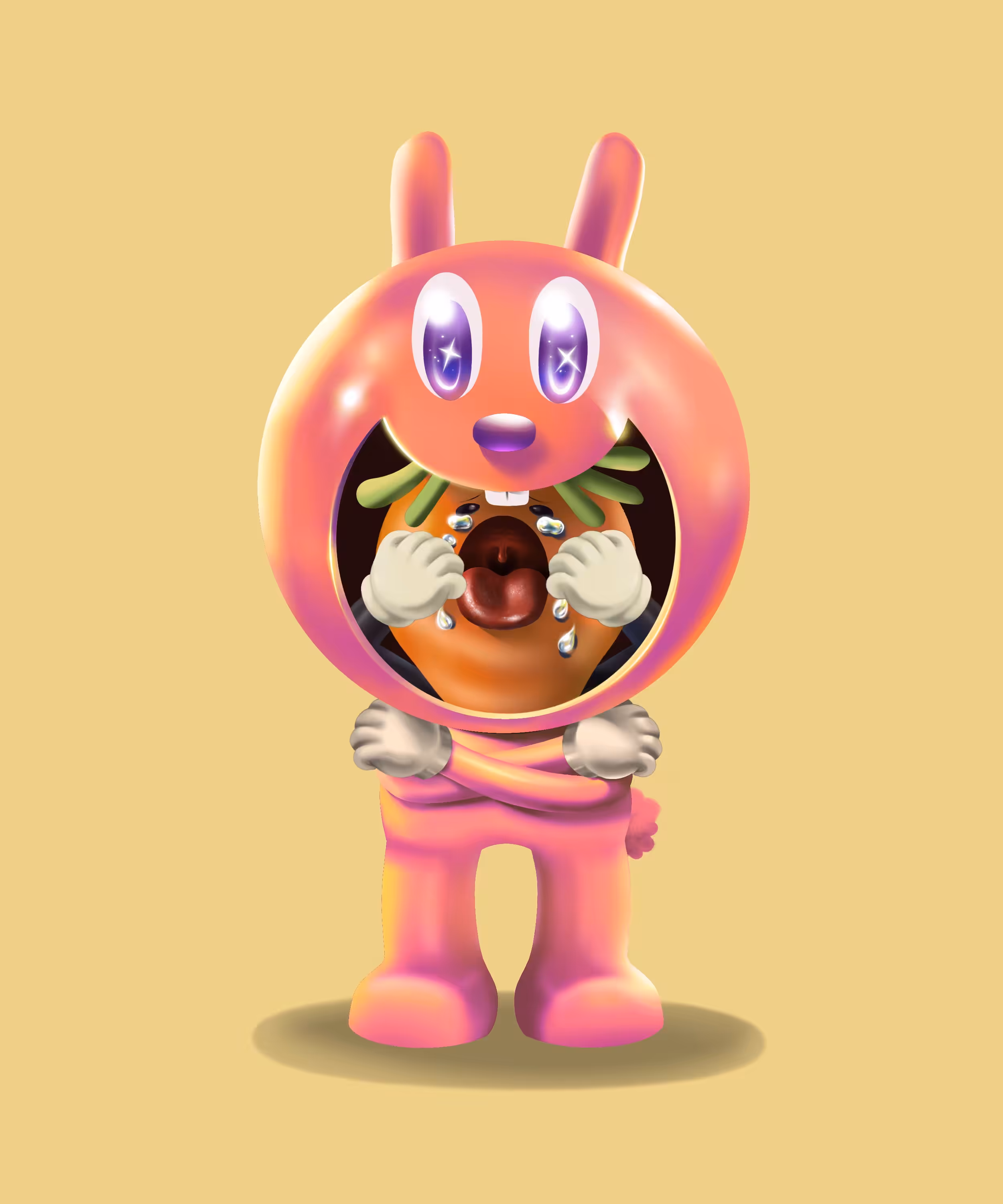 053 Don't cry Carrot ,PinkBunny stand by you. 