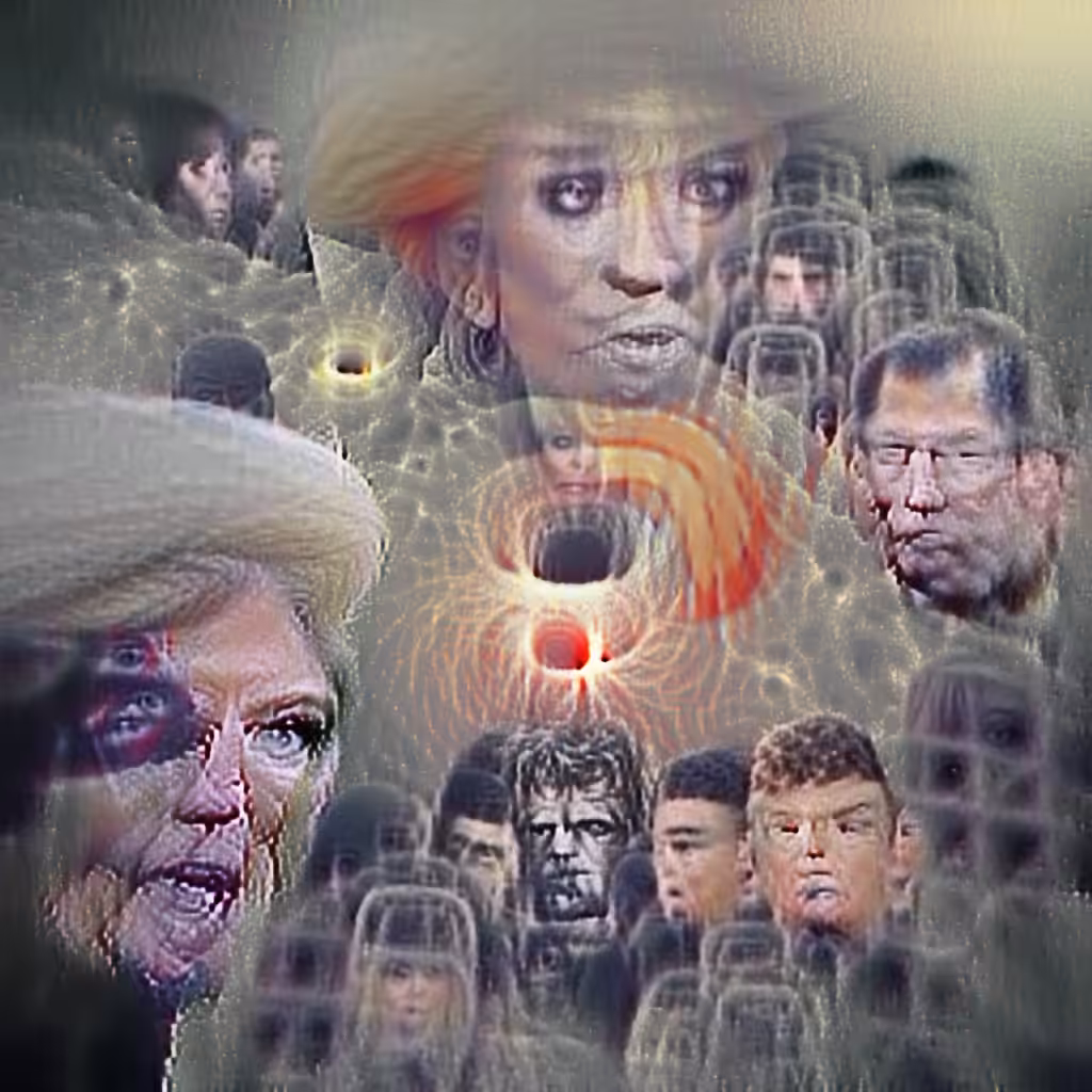 Faces and zombies getting sucked into the vortex