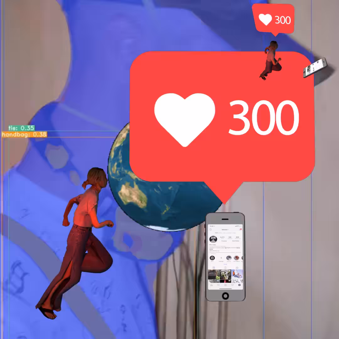 Canvas #268: motion tracker. — chasing likes. — global lockdown. — walking for clout. — dreamscape