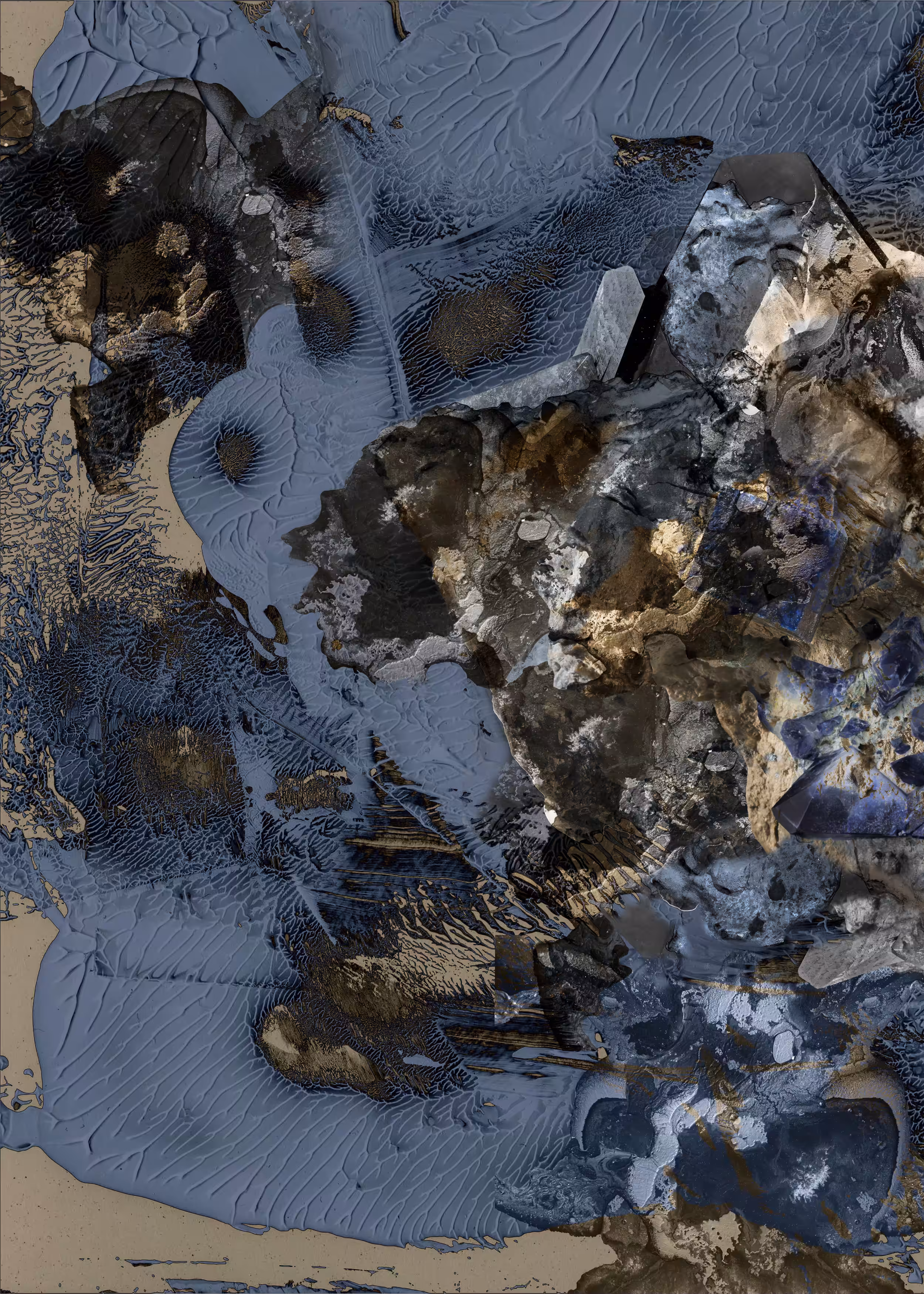 Benitoite, Neptunite, Joaquinite & Silver