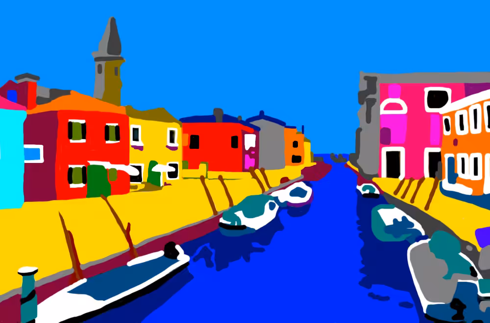 Canal coloré dans cette petit ville