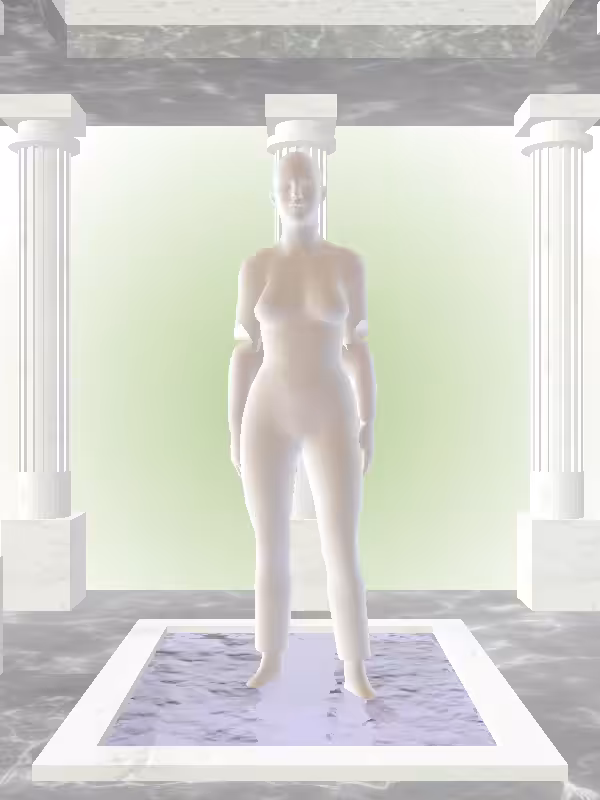 The Phone Calling Luminescent Beige Woman #3776