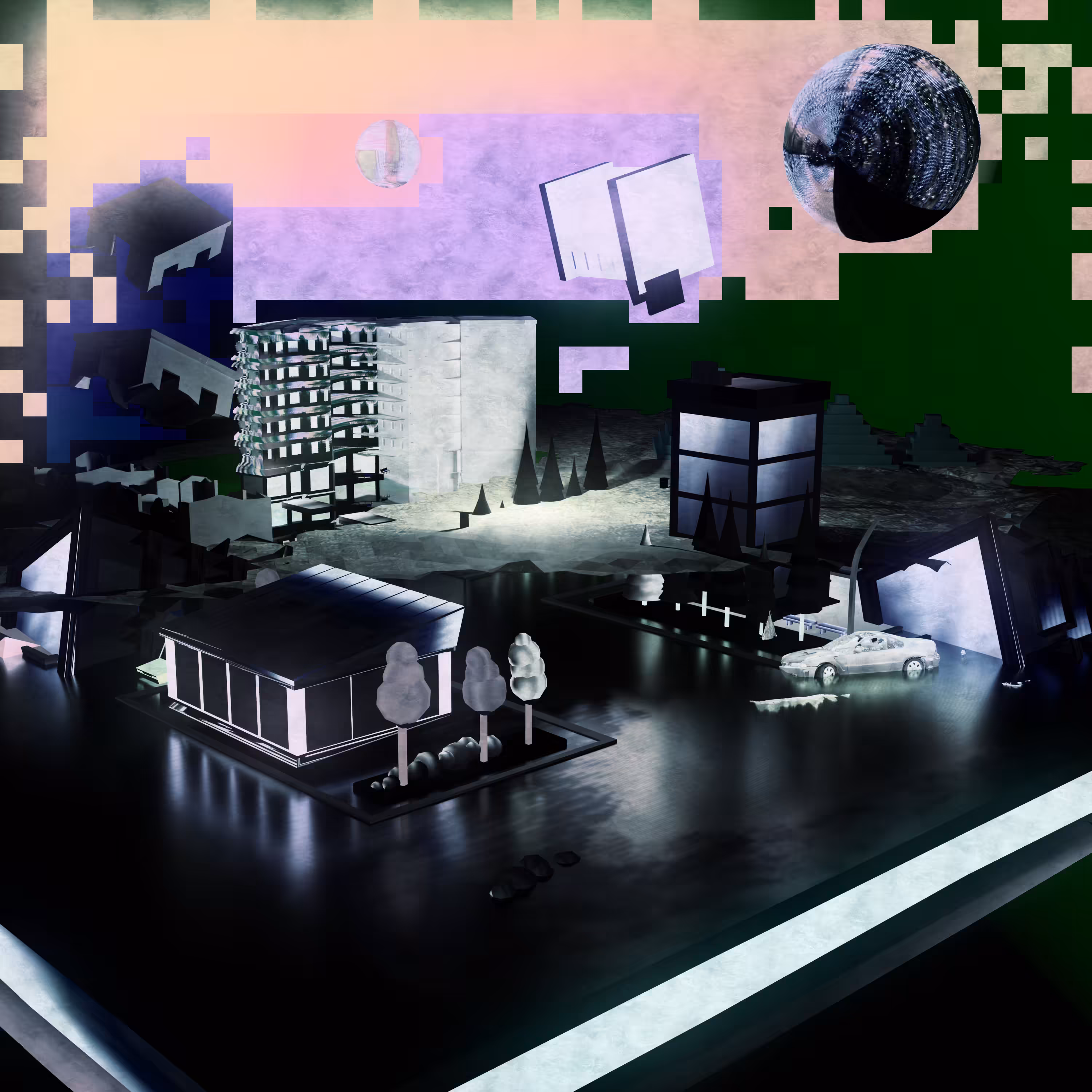 Film Set for a Glitch Noir