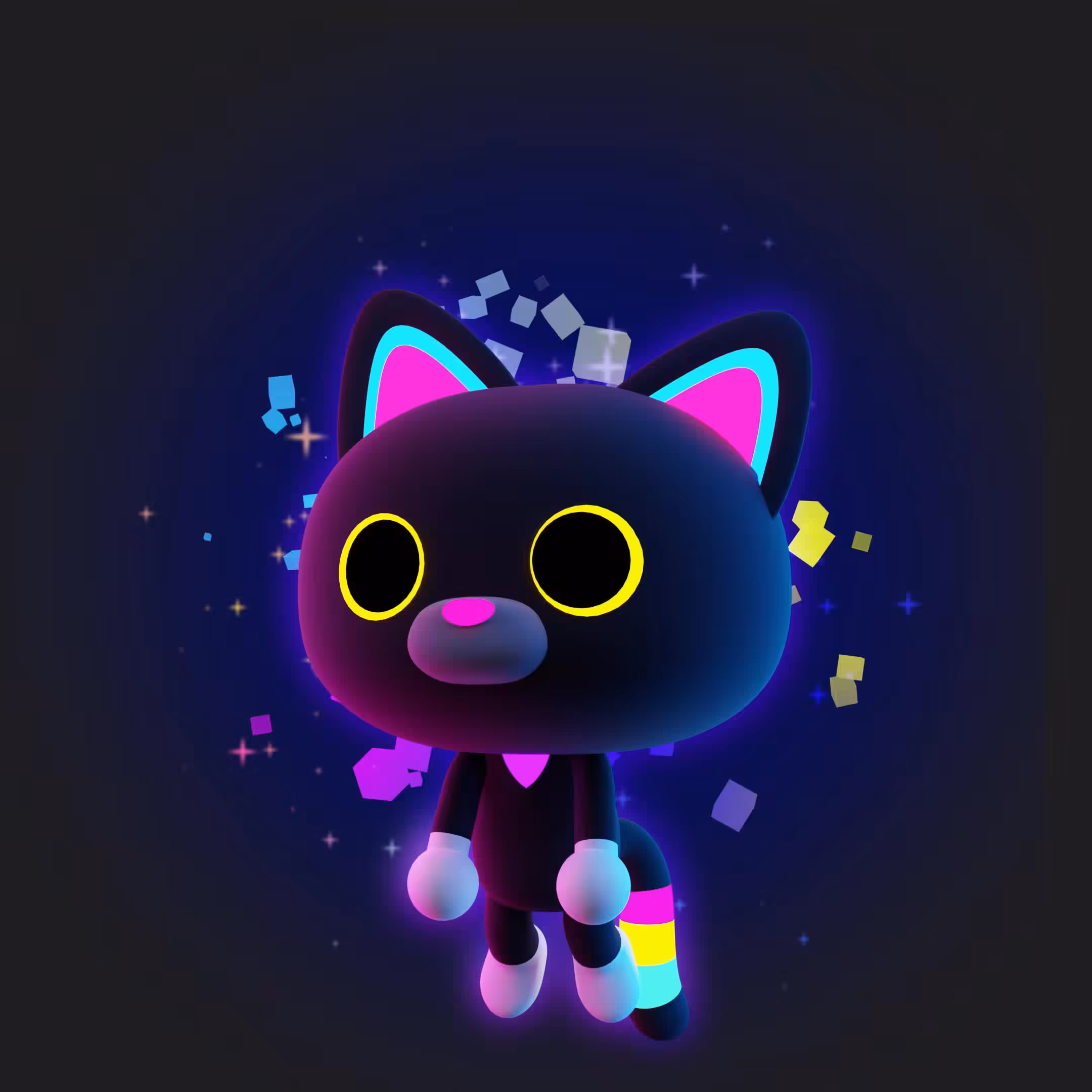Flying Black Cat!