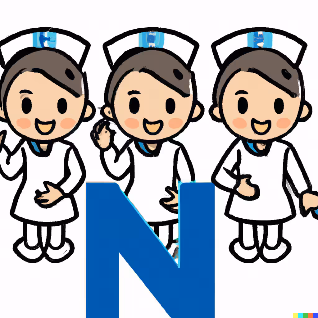 Letter N surrounded with Nurses