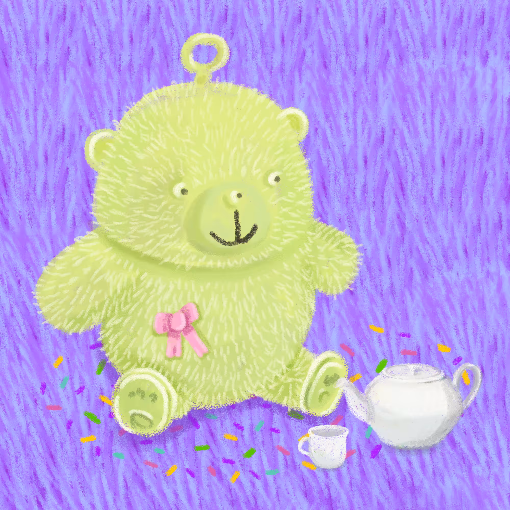 Azucarita drinking tea
