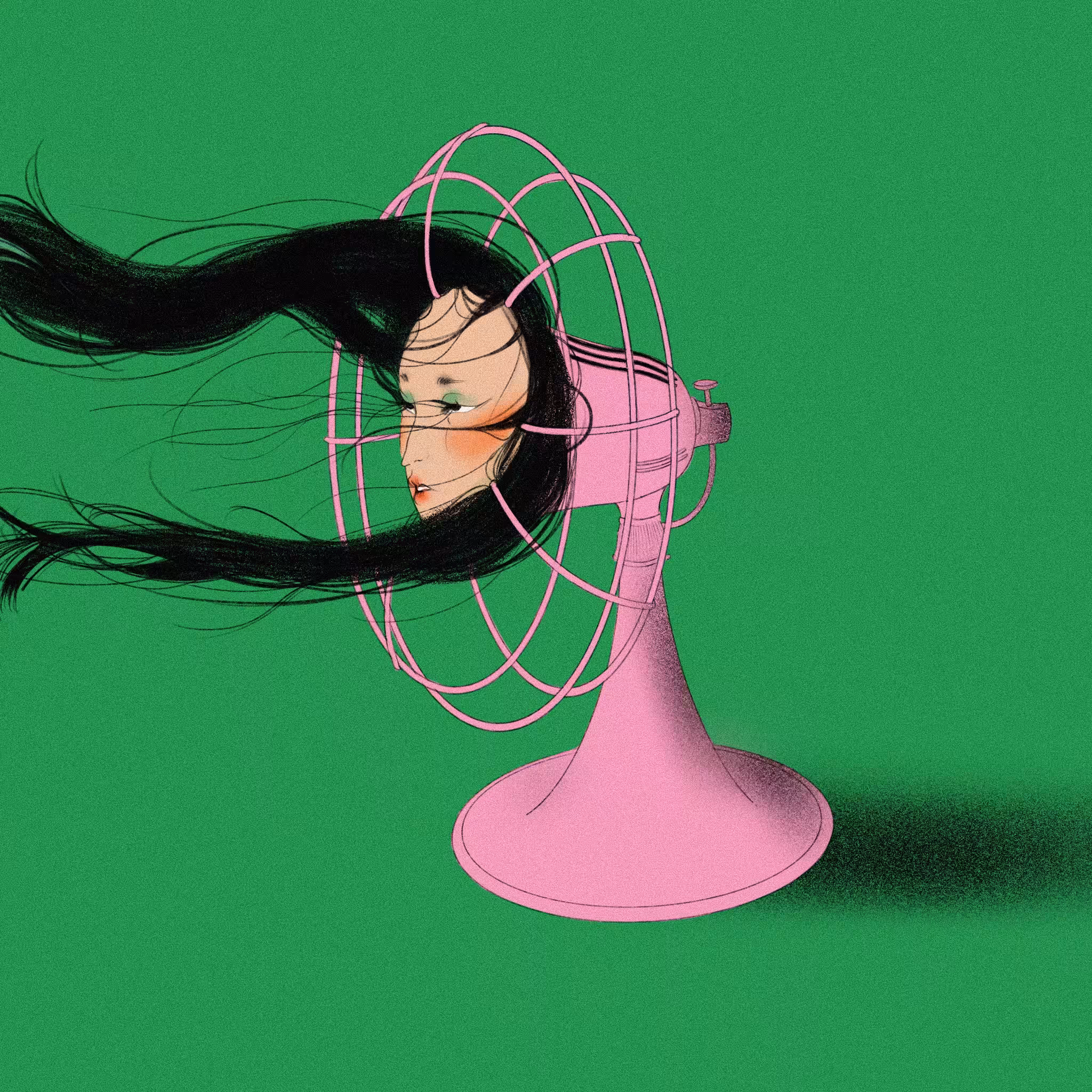 Fan with human face