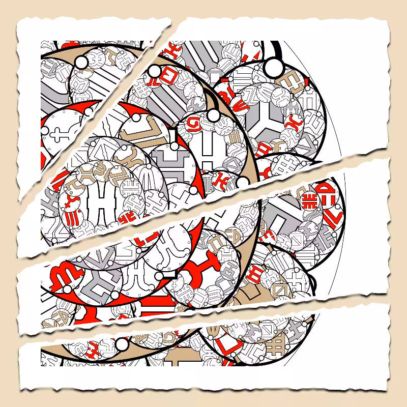 Fractals and fractures -"Alphabetic Signs" #8