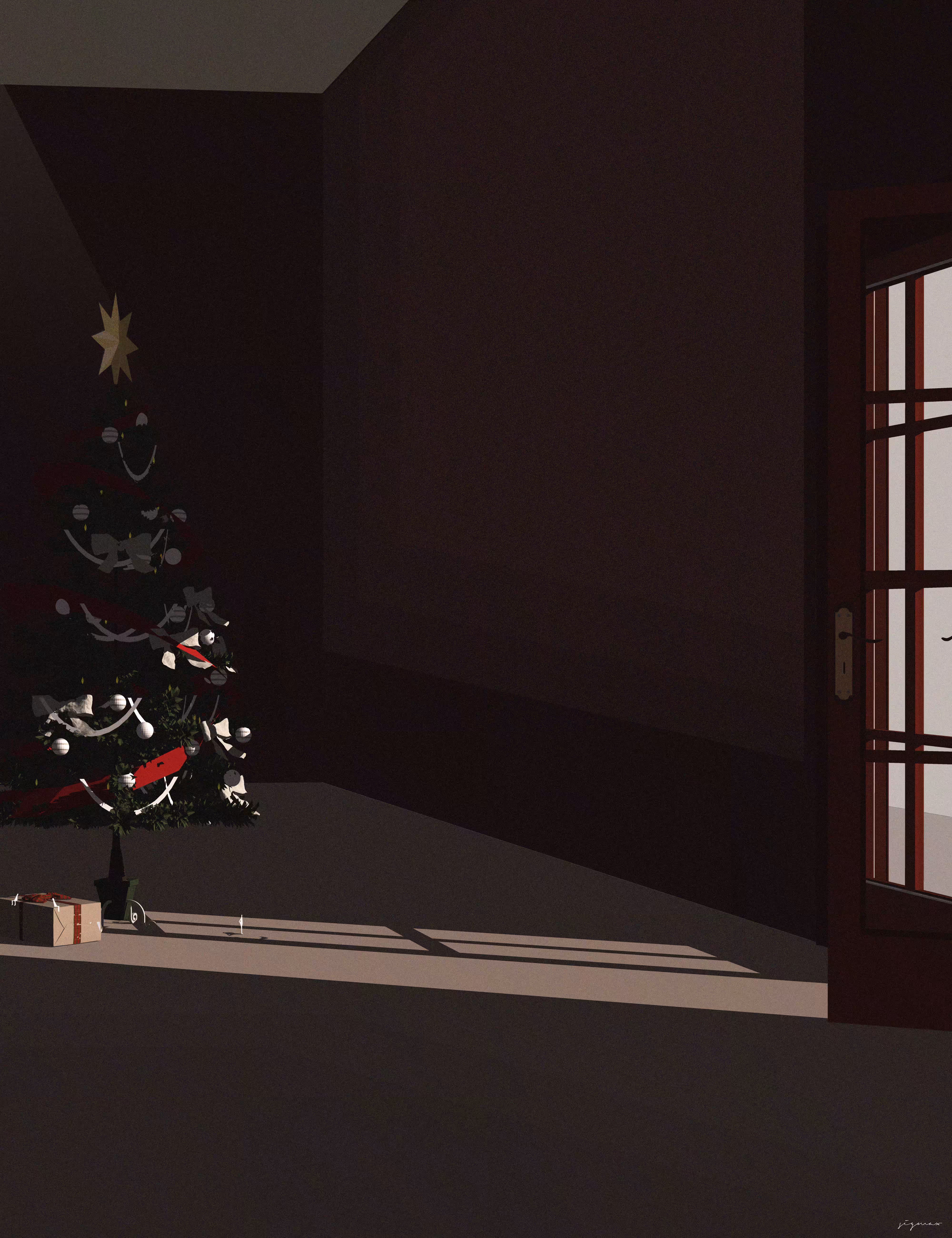 Red Door & The Christmas Tree