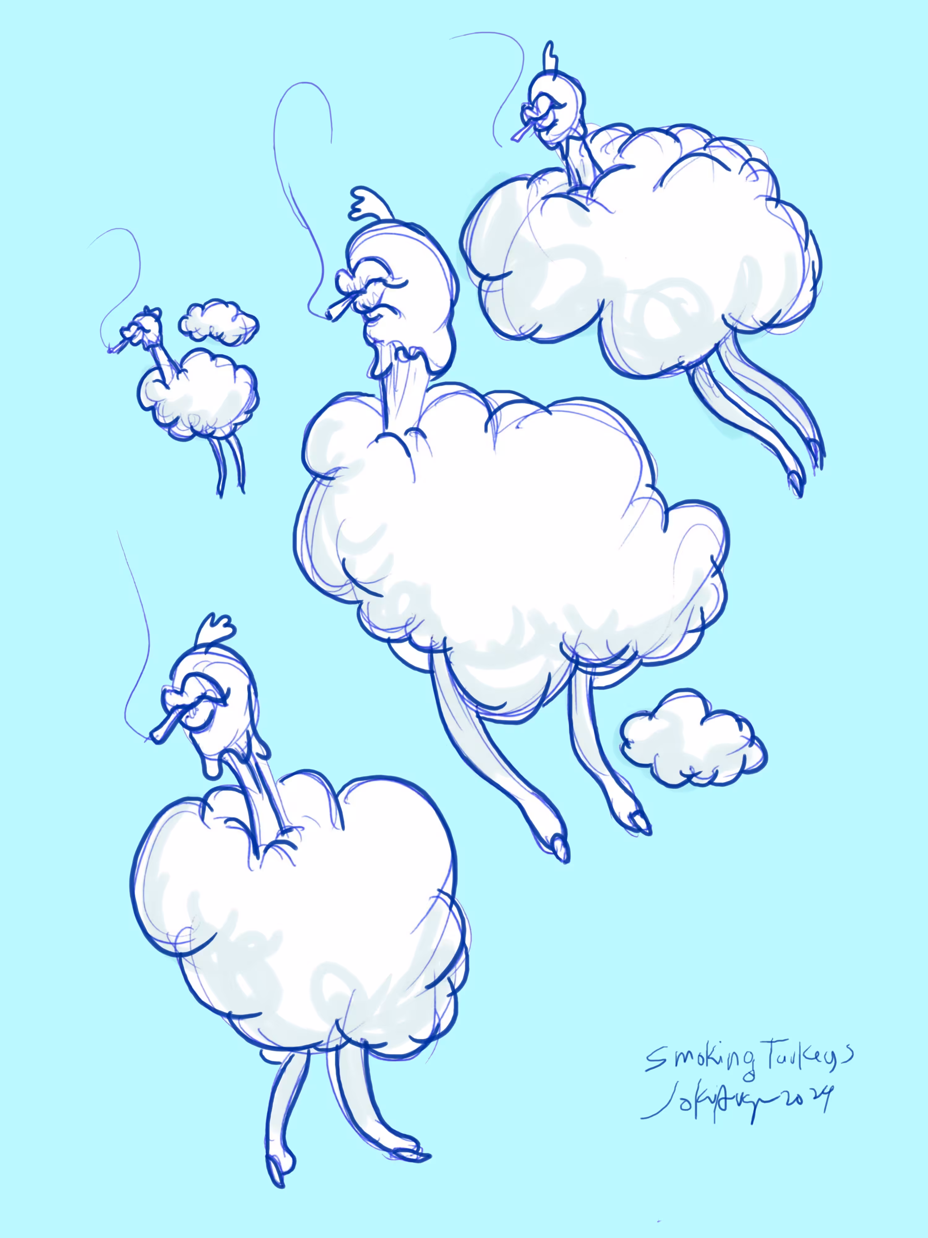 smoking turkeys