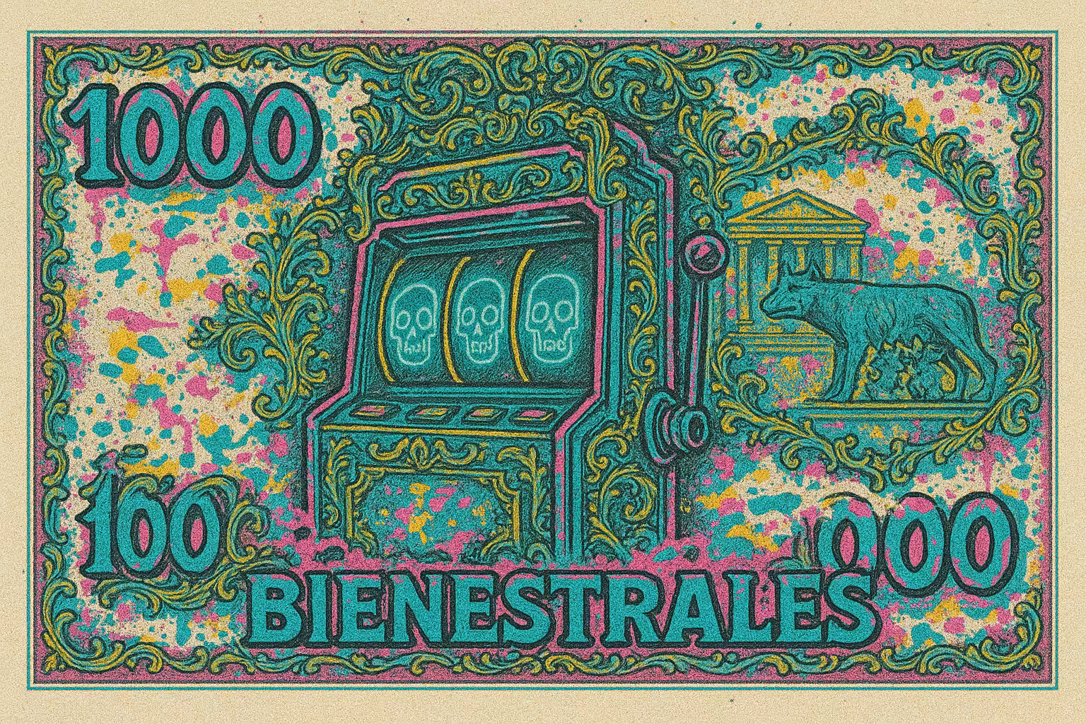 Bienestrales: Mexican Art Money: Bienestrales Mexican Art Money 1000, 100 or 000 Pesos