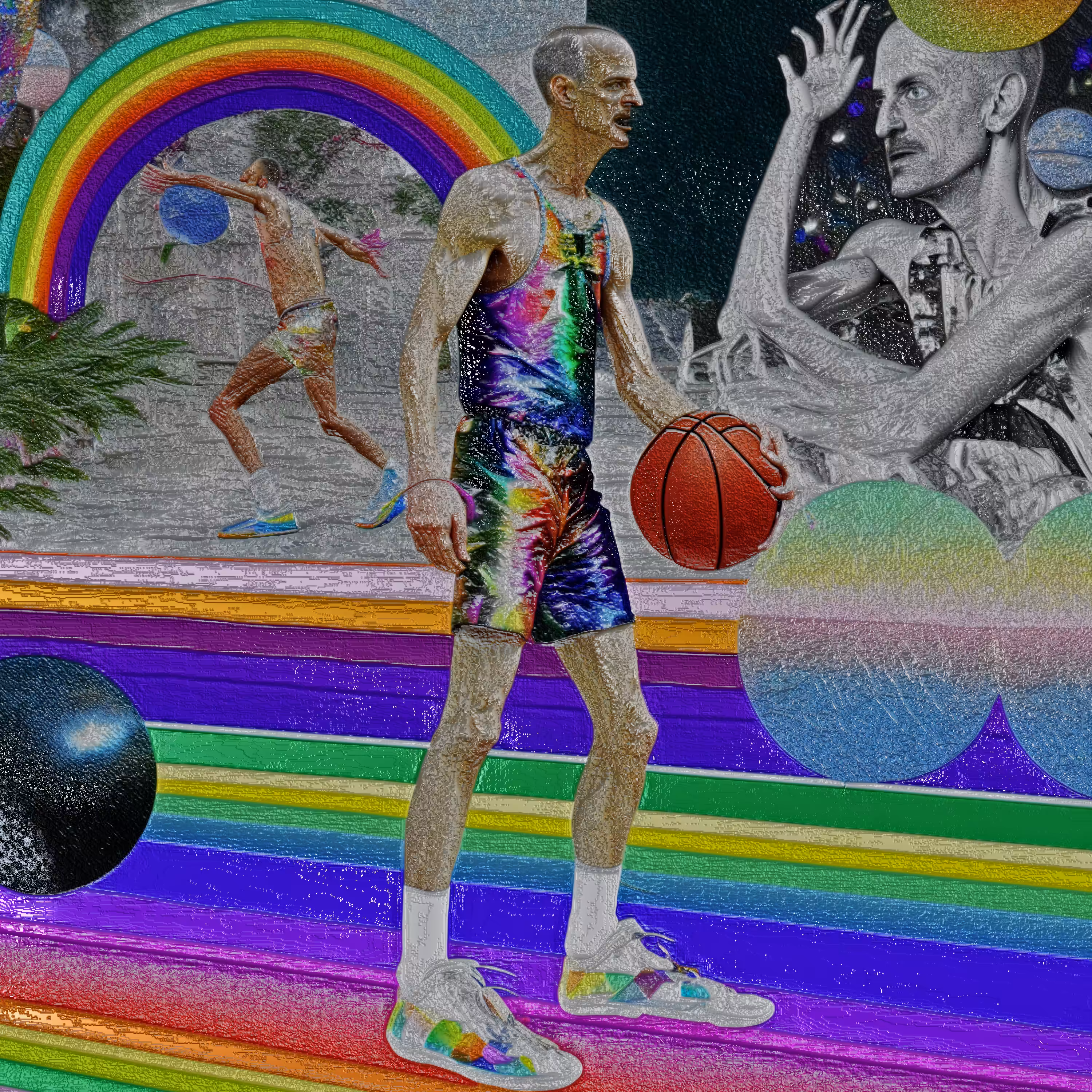 Team Practice with Myself (John Waters Basketball)