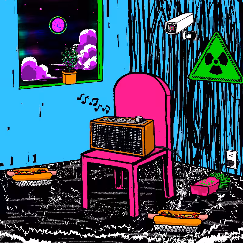 pink chair in the blue room #4