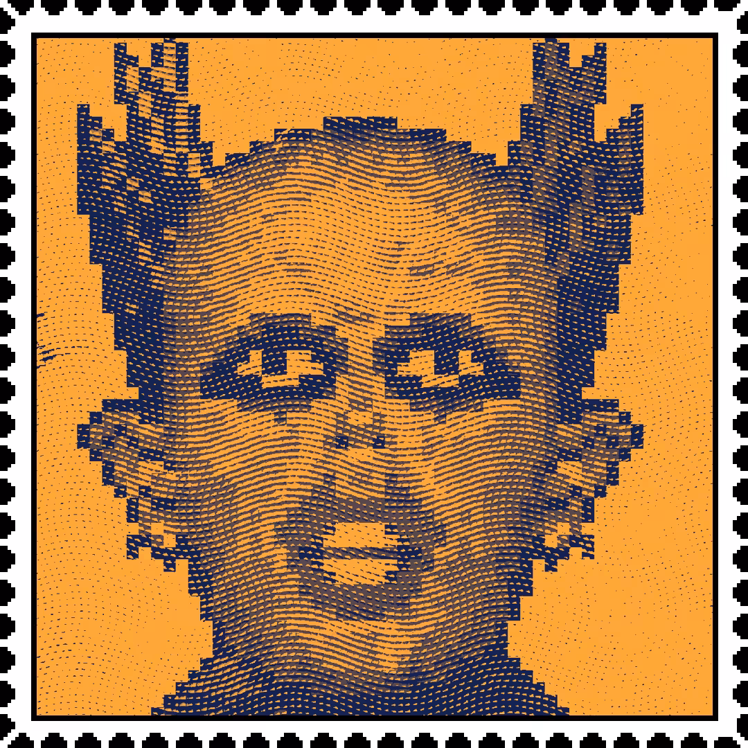 Keith Flint firestarter caricature stamp