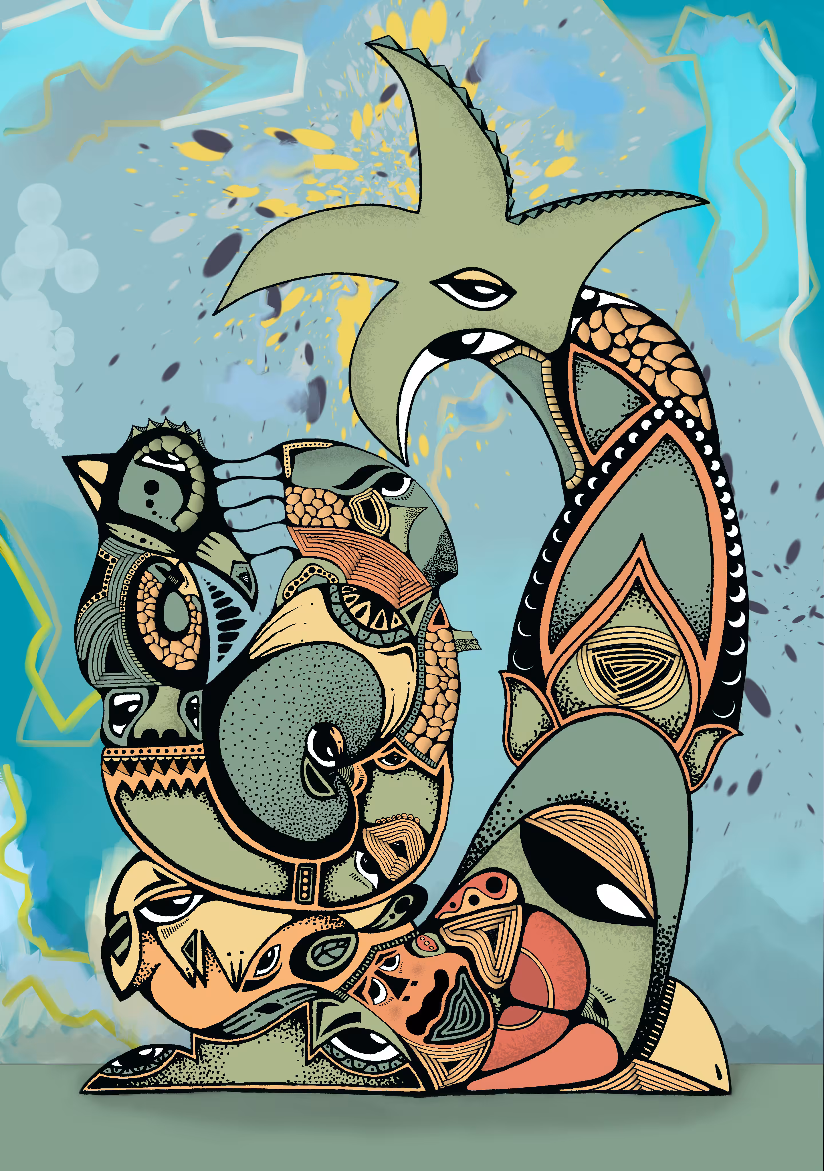 Sparkling melting totems