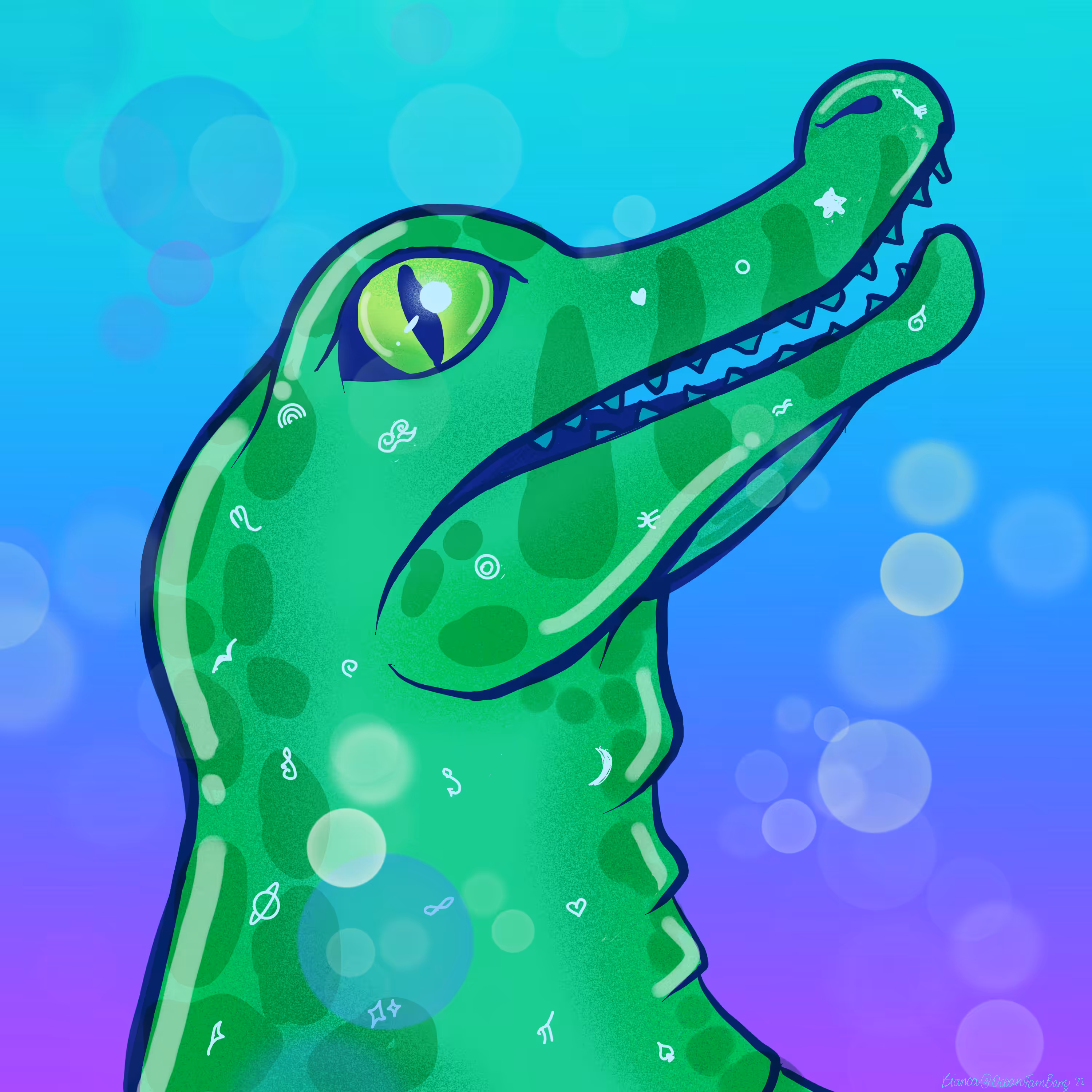 Glowing Galaxy Crocodile