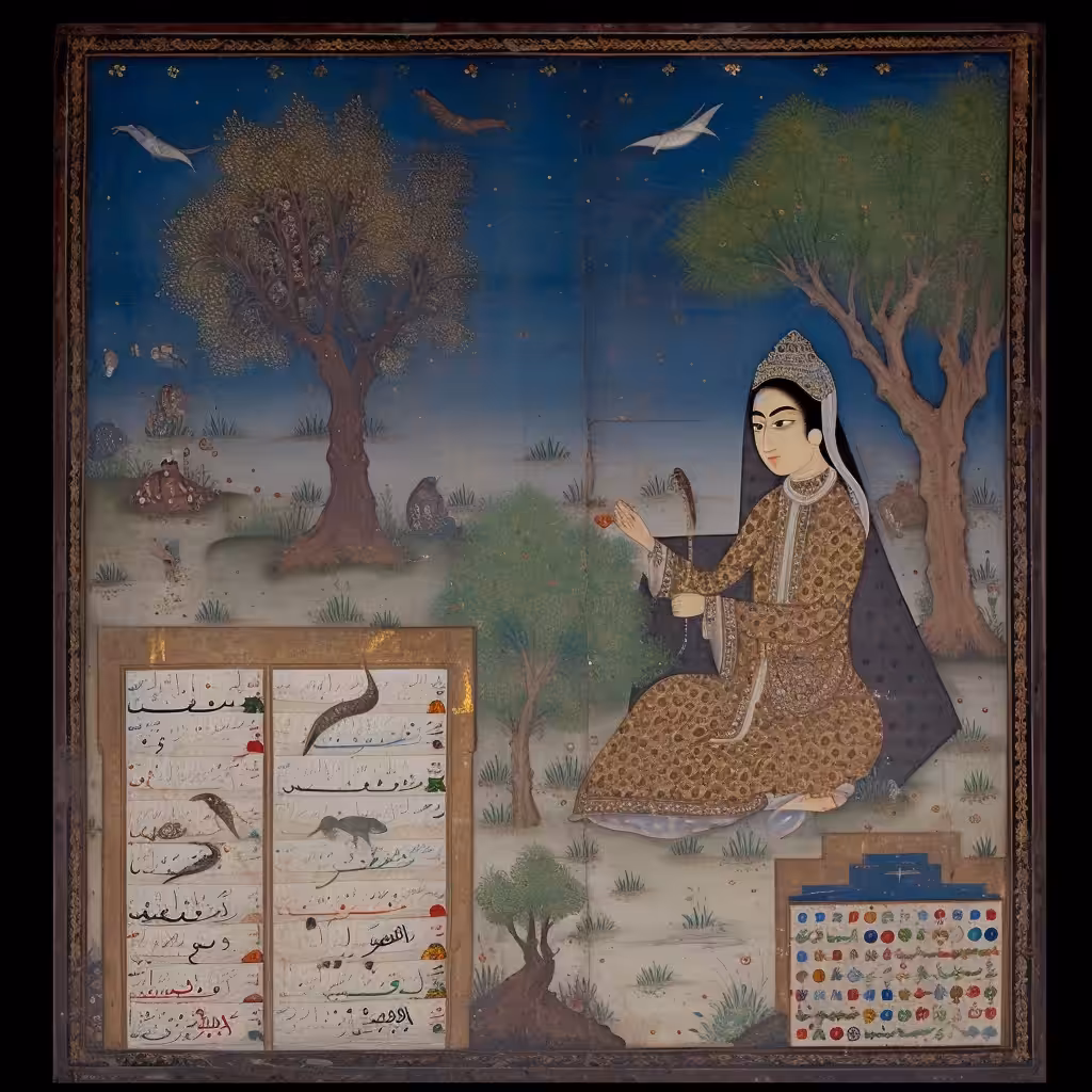 Woman making astronomical calculations