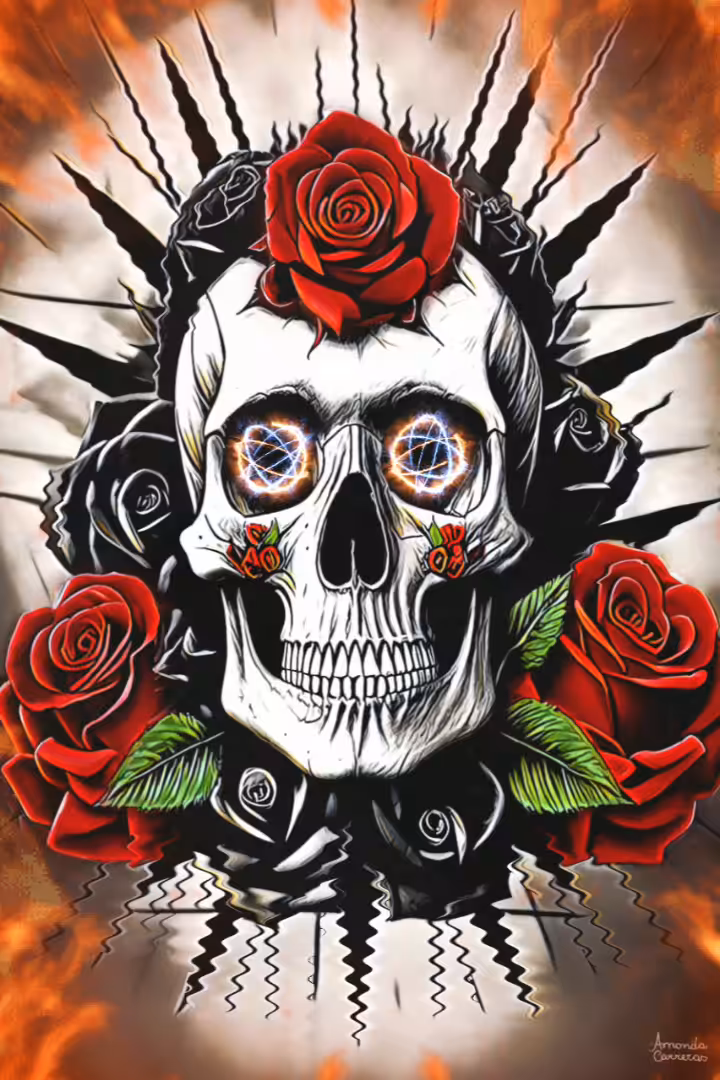 Skulls and roses  #2.