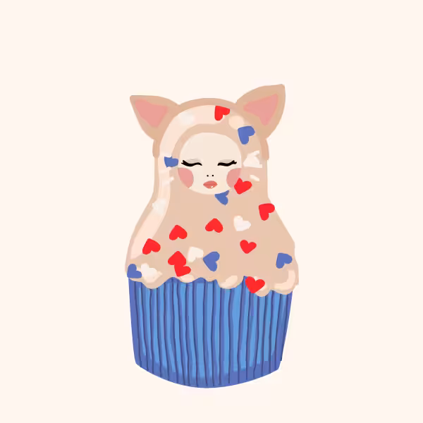 Cute Matryoshka Doll Cupcake Series #21
