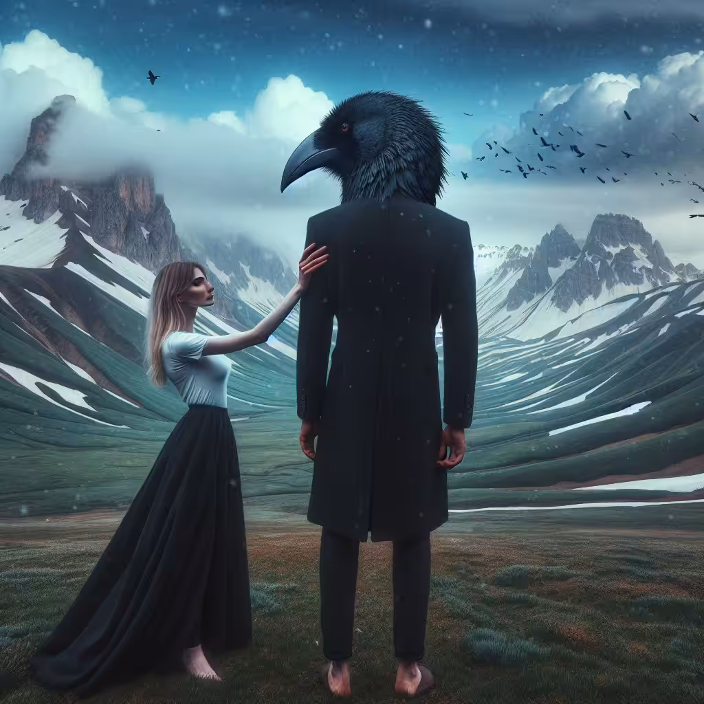 Girl and its lover Bird