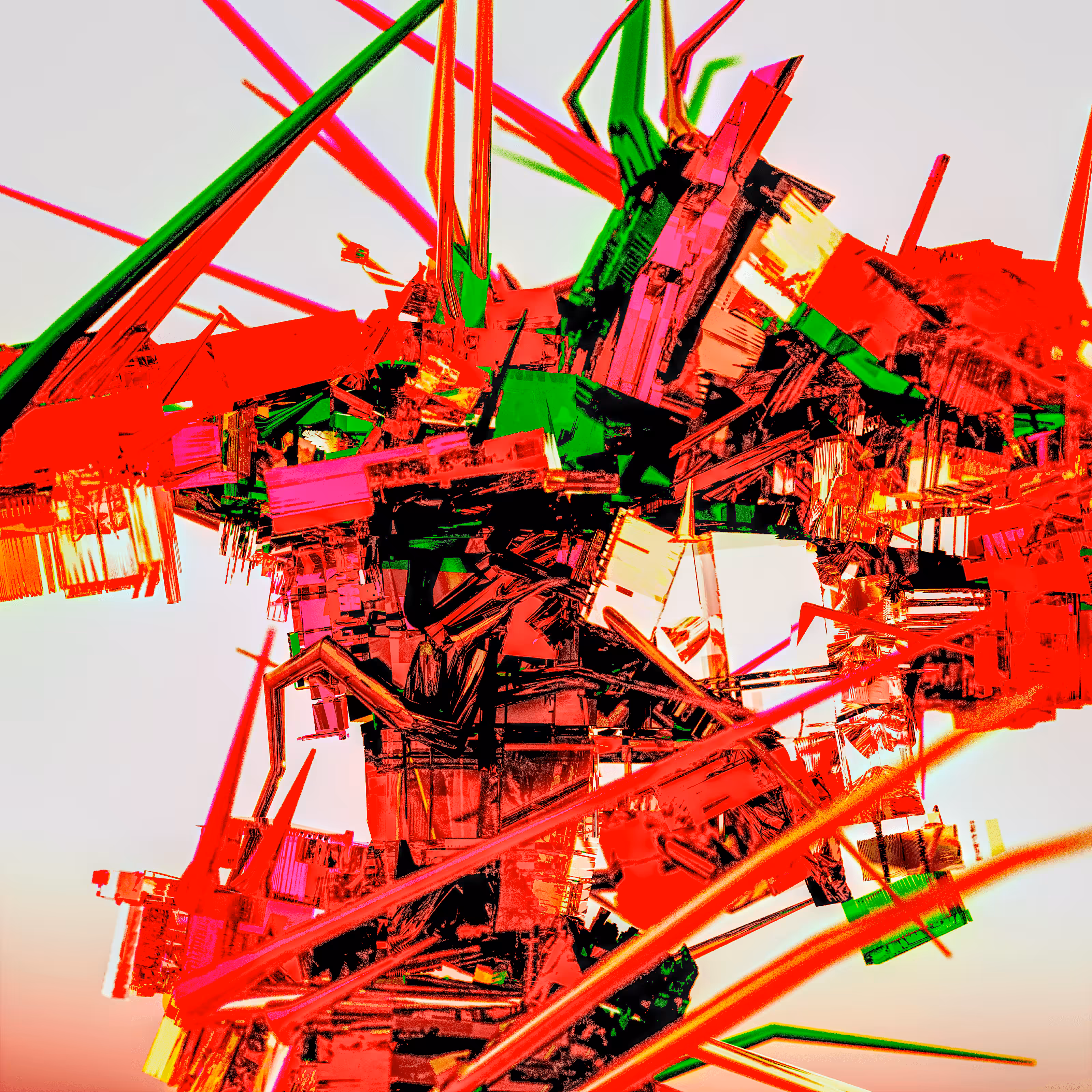 Redness with Green spaces of hope - World of Abstractania 012