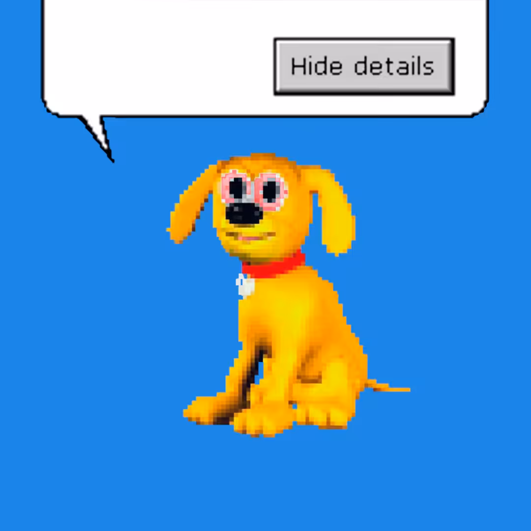 Rover, the dog, is hiding details