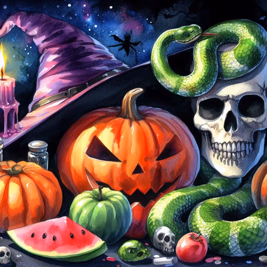 Tenderness: '' Halloweens with snake '' #03