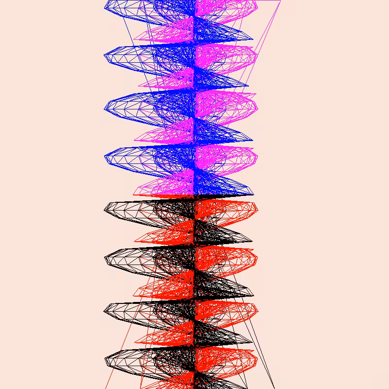 Caustic collection in Red & Blue #1