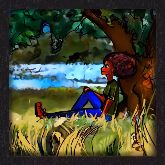 Countryside Winds Black Frame
